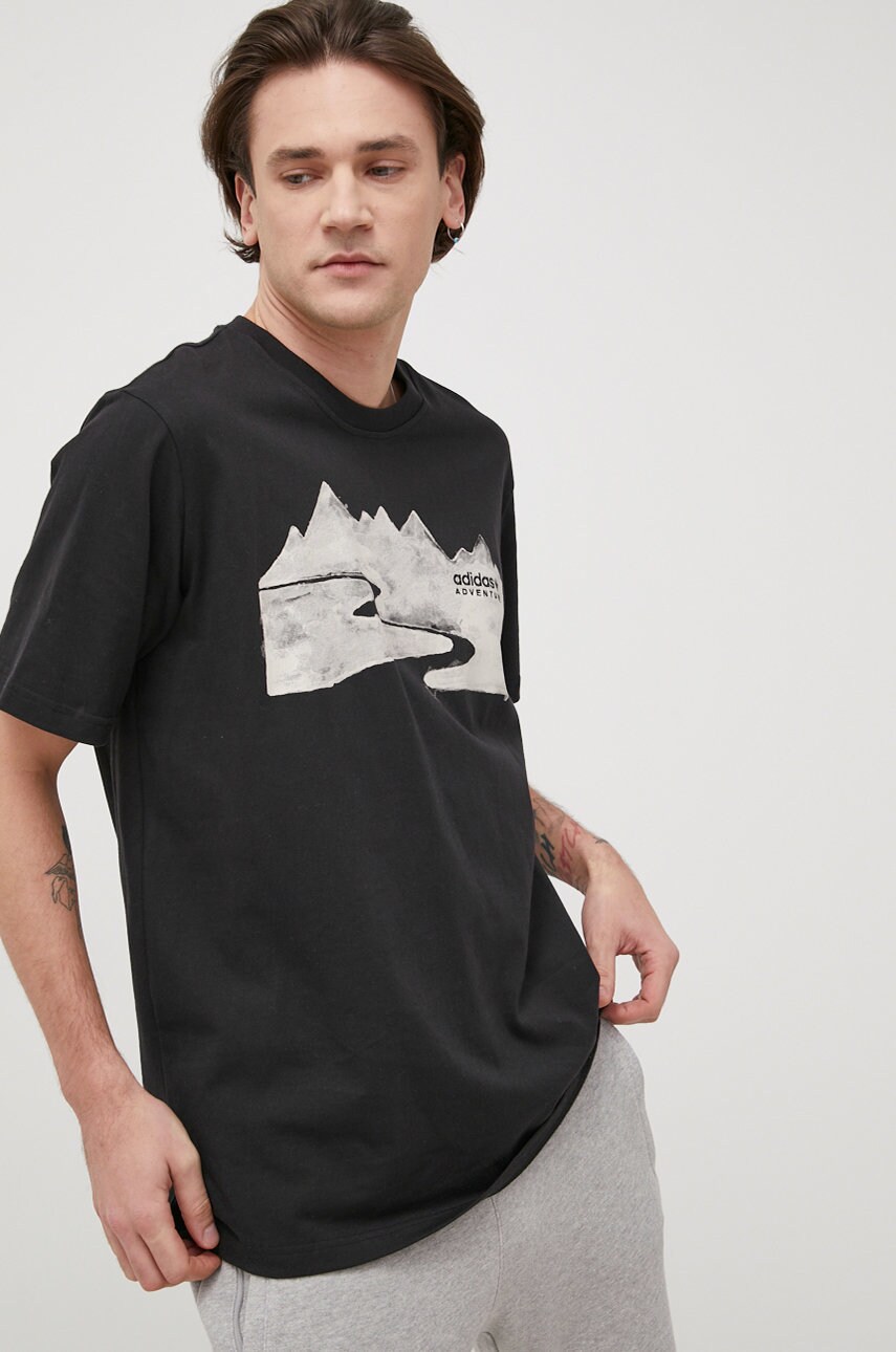 Adidas originals tricou din bumbac hf4770 culoarea negru, cu imprimeu