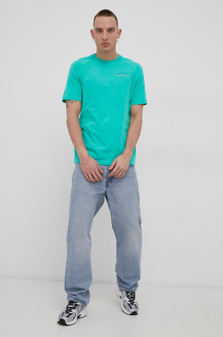 

Хлопковая футболка adidas Originals HF4924 гладкий