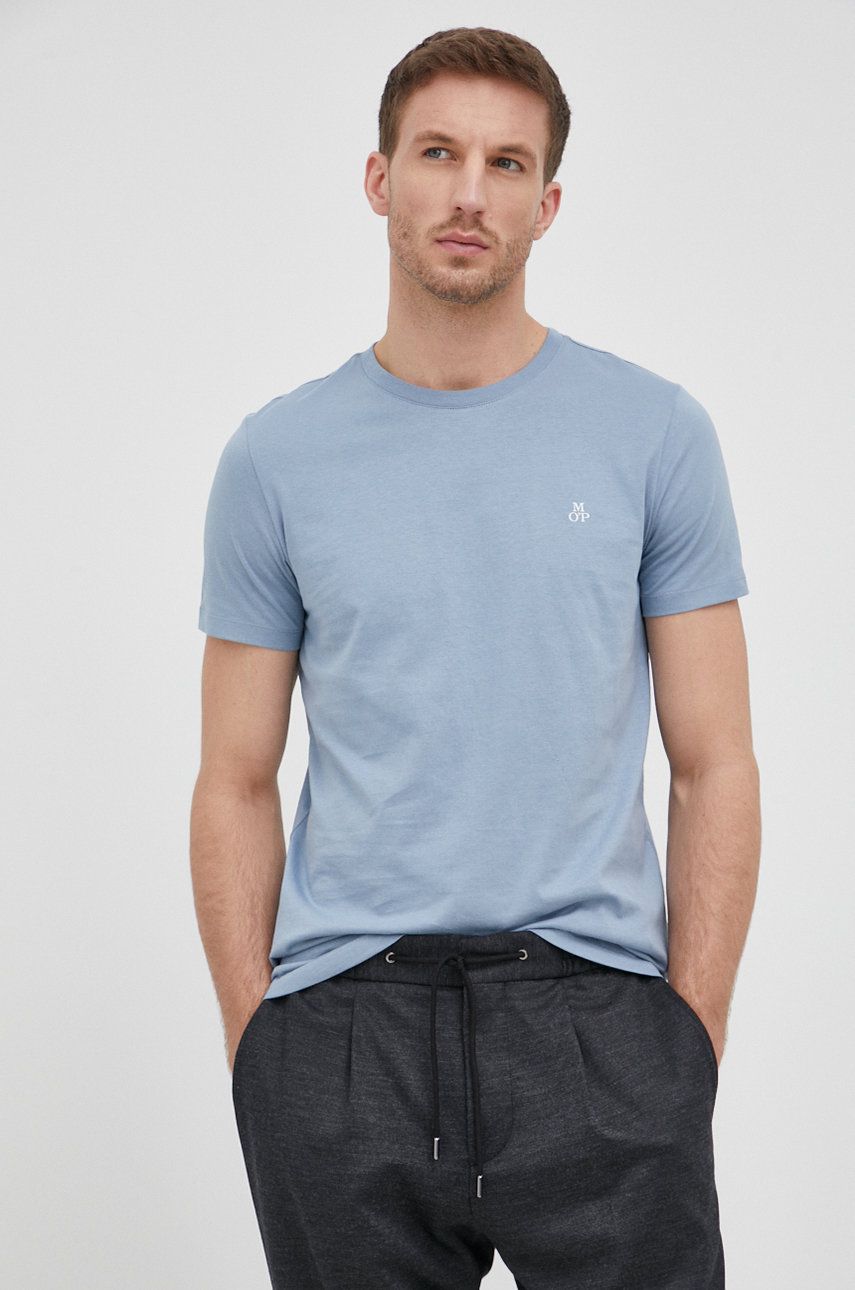 Marc O’Polo tricou din bumbac culoarea albastru marin, neted 2023 ❤️ Pret Super answear imagine noua 2022