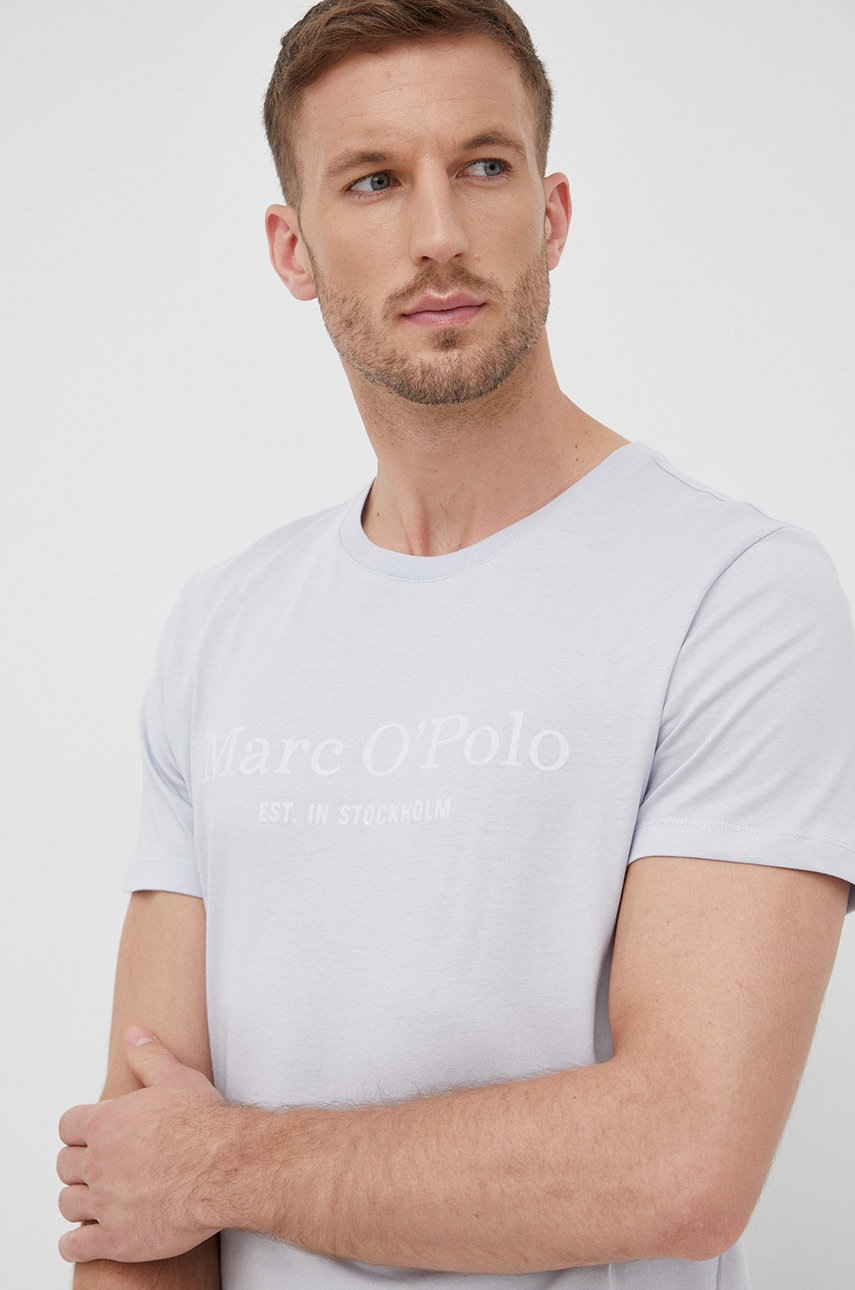 

Памучна тениска Marc O'Polo с принт, Син