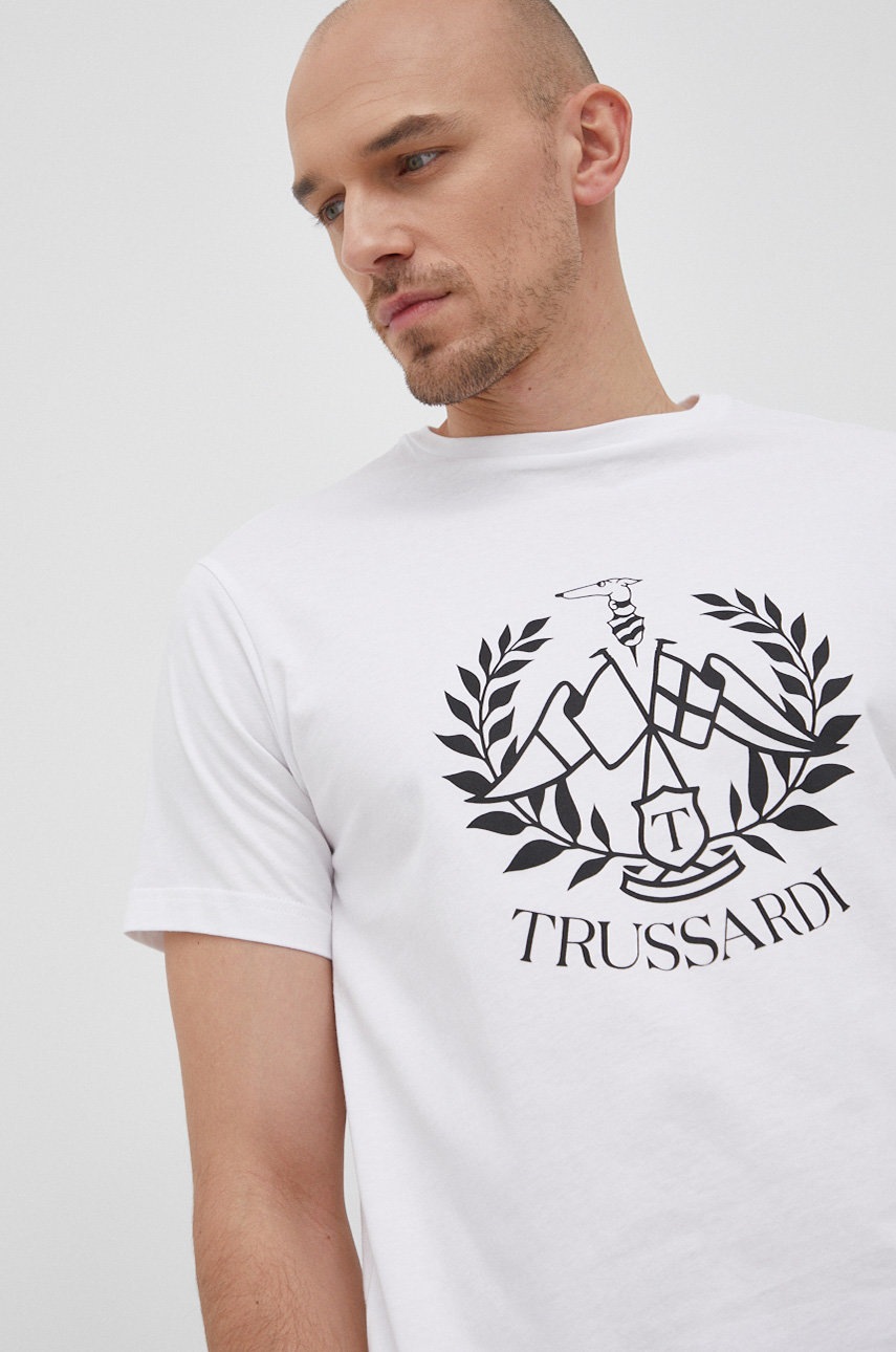 

Trussardi - Памучна тениска, Бял
