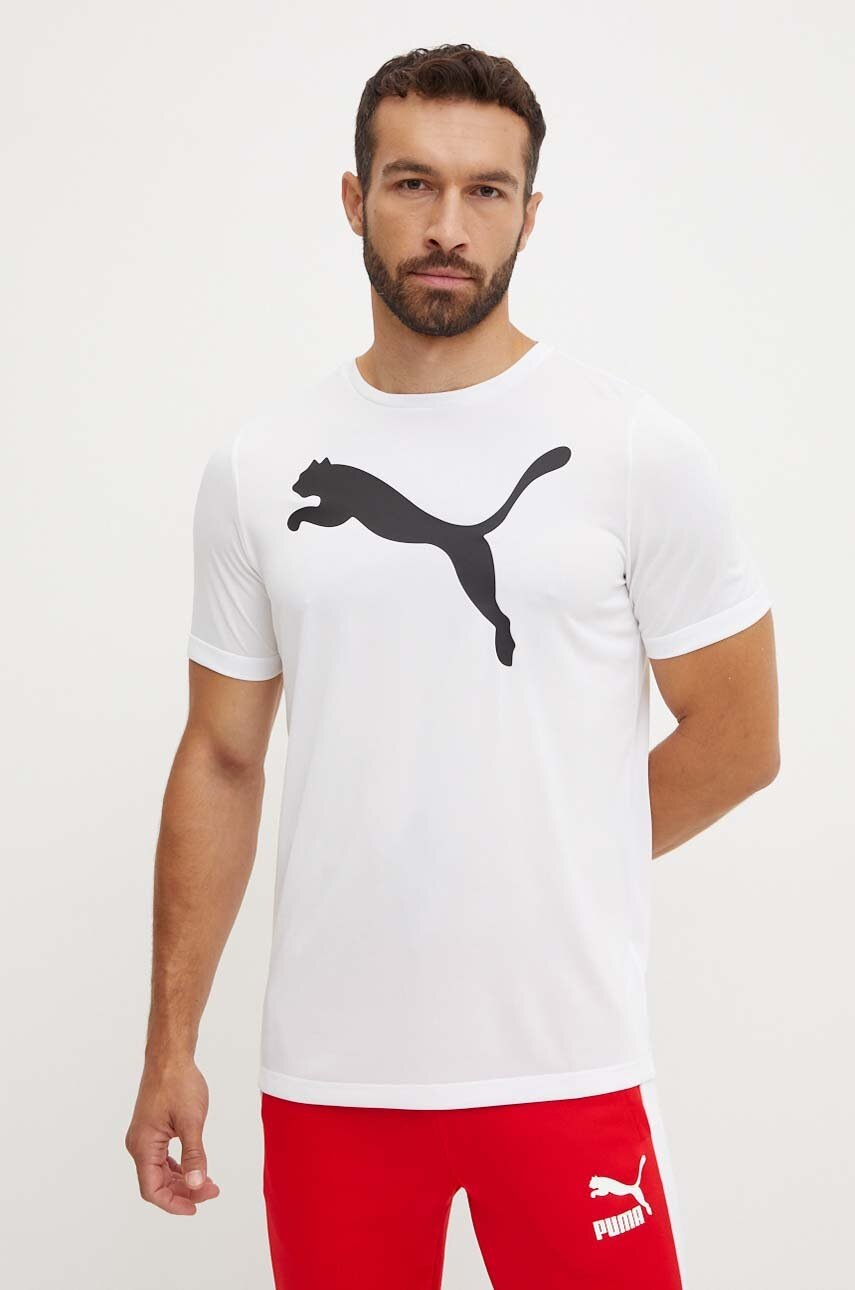 

Тениска за трениране Puma Active Big Logo в бяло с принт, Бял