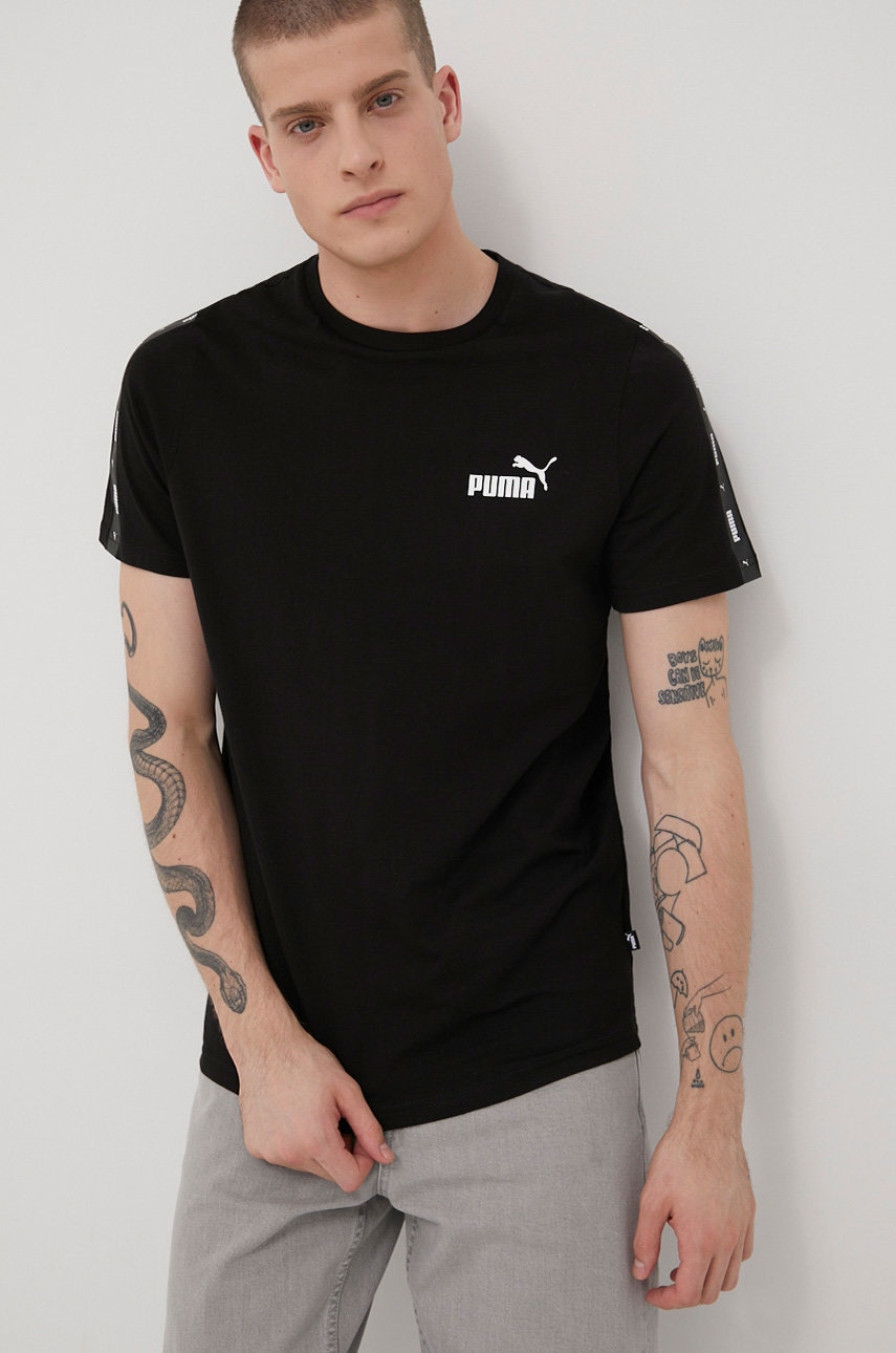 Puma tricou din bumbac 84738201 culoarea negru, cu imprimeu 84738201 847382