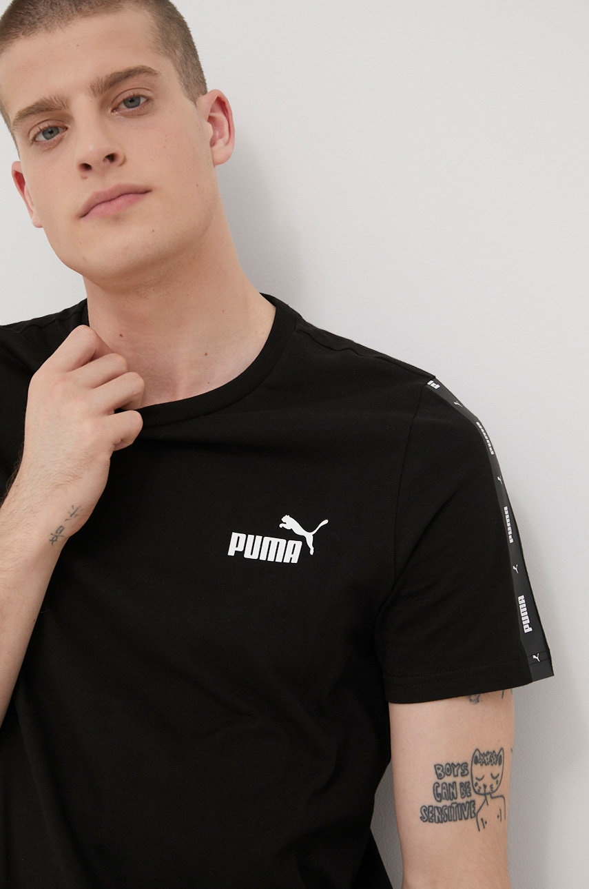 Бавовняна футболка Puma 84738201 колір чорний з принтом 