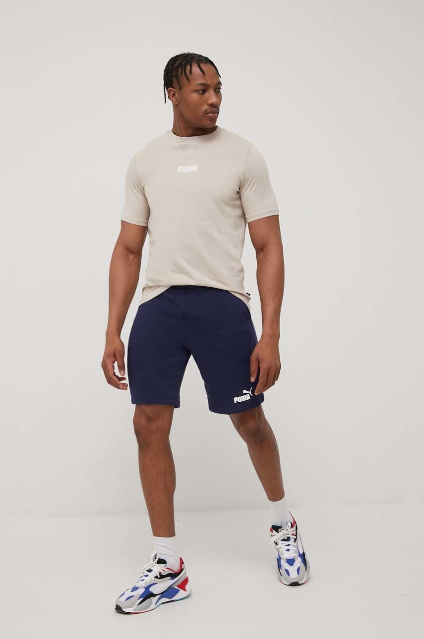 

Бавовняна футболка Puma 84740764 колір бежевий з аплікацією