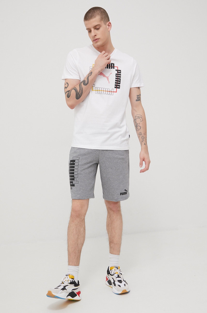 

Хлопковая футболка Puma 84856502 цвет белый с принтом