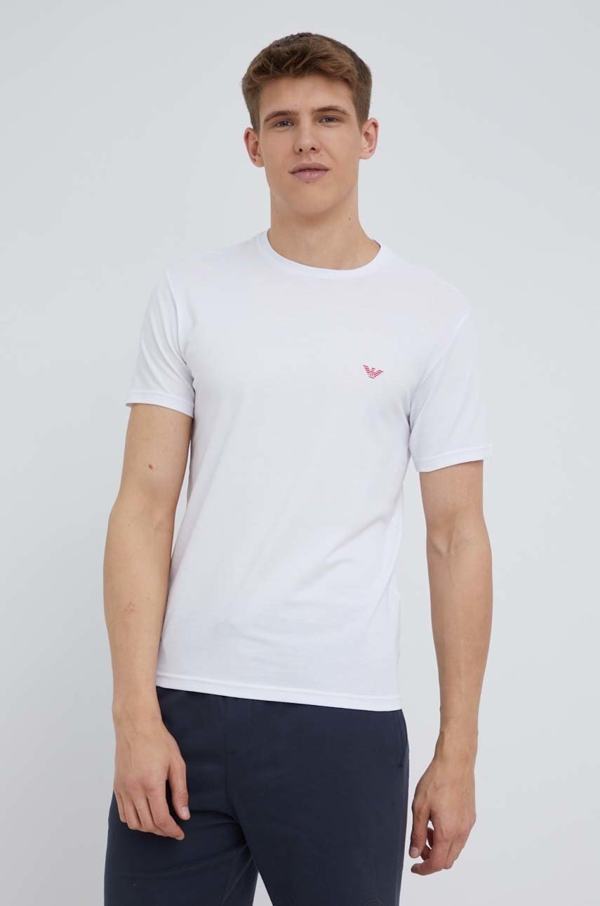 

Футболка Emporio Armani Underwear мужская цвет белый однотонная