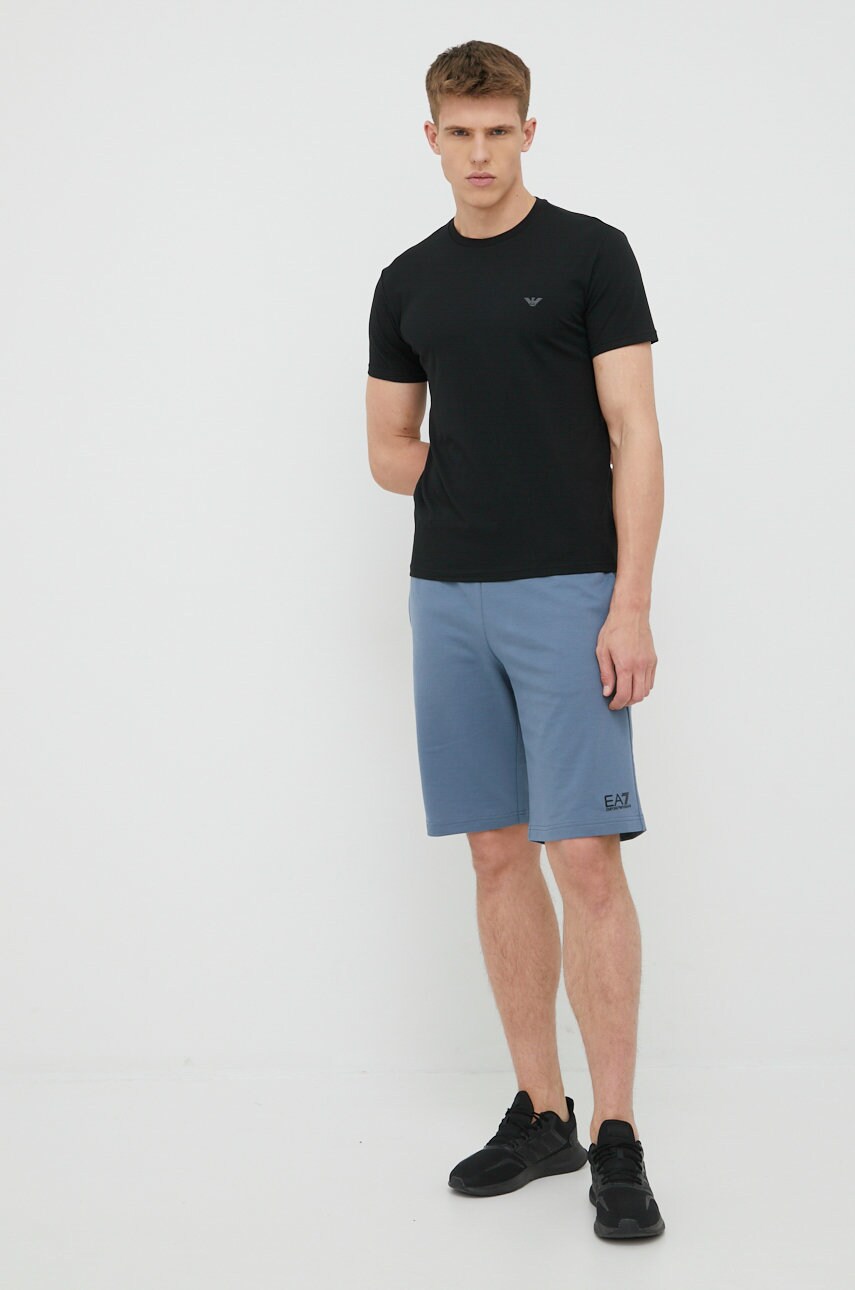 

Футболка Emporio Armani Underwear мужская цвет чёрный однотонная