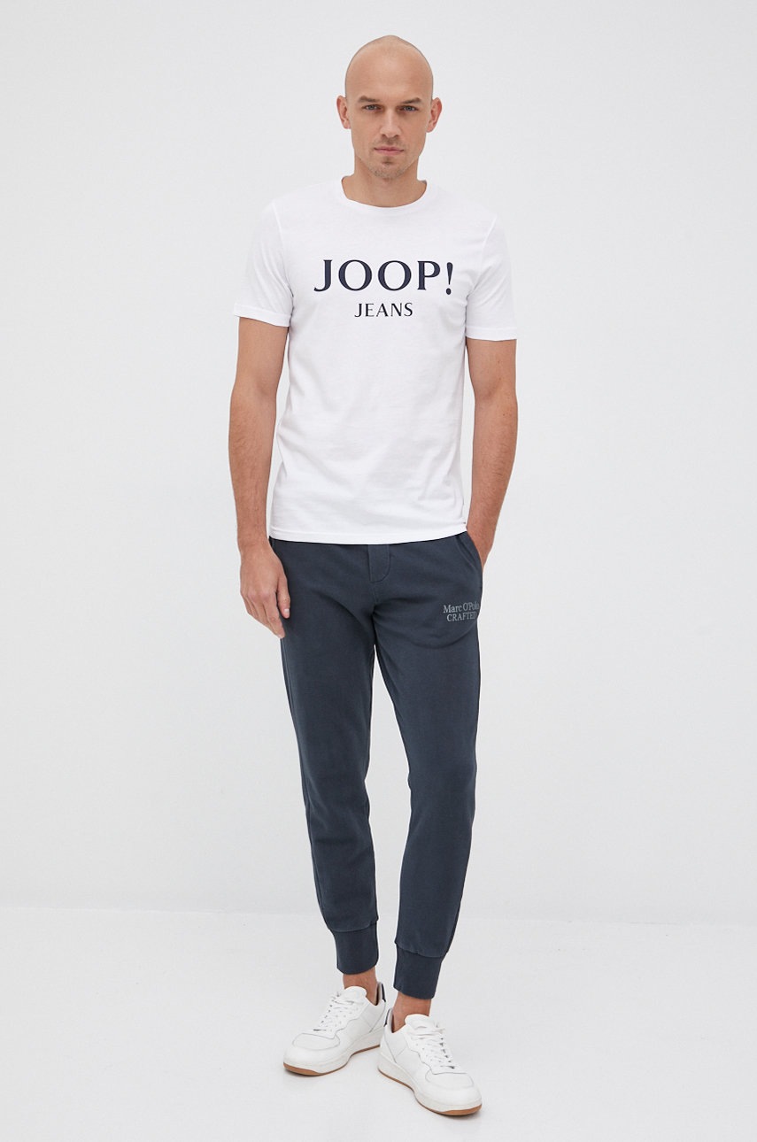 

Бавовняна футболка Joop! колір білий з принтом