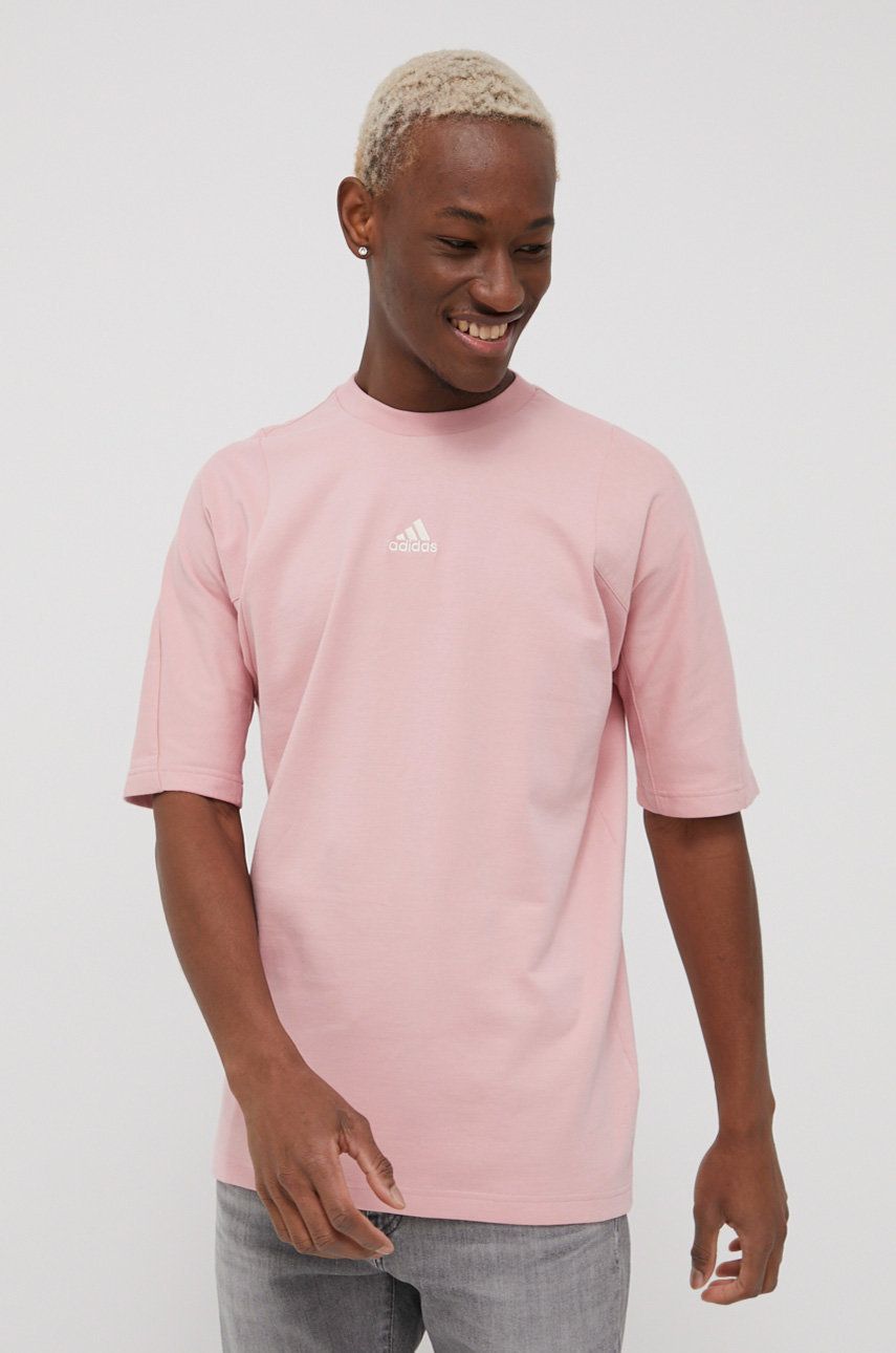 adidas Performance tricou barbati, culoarea roz, cu imprimeu 2023 ❤️ Pret Super answear imagine noua 2022