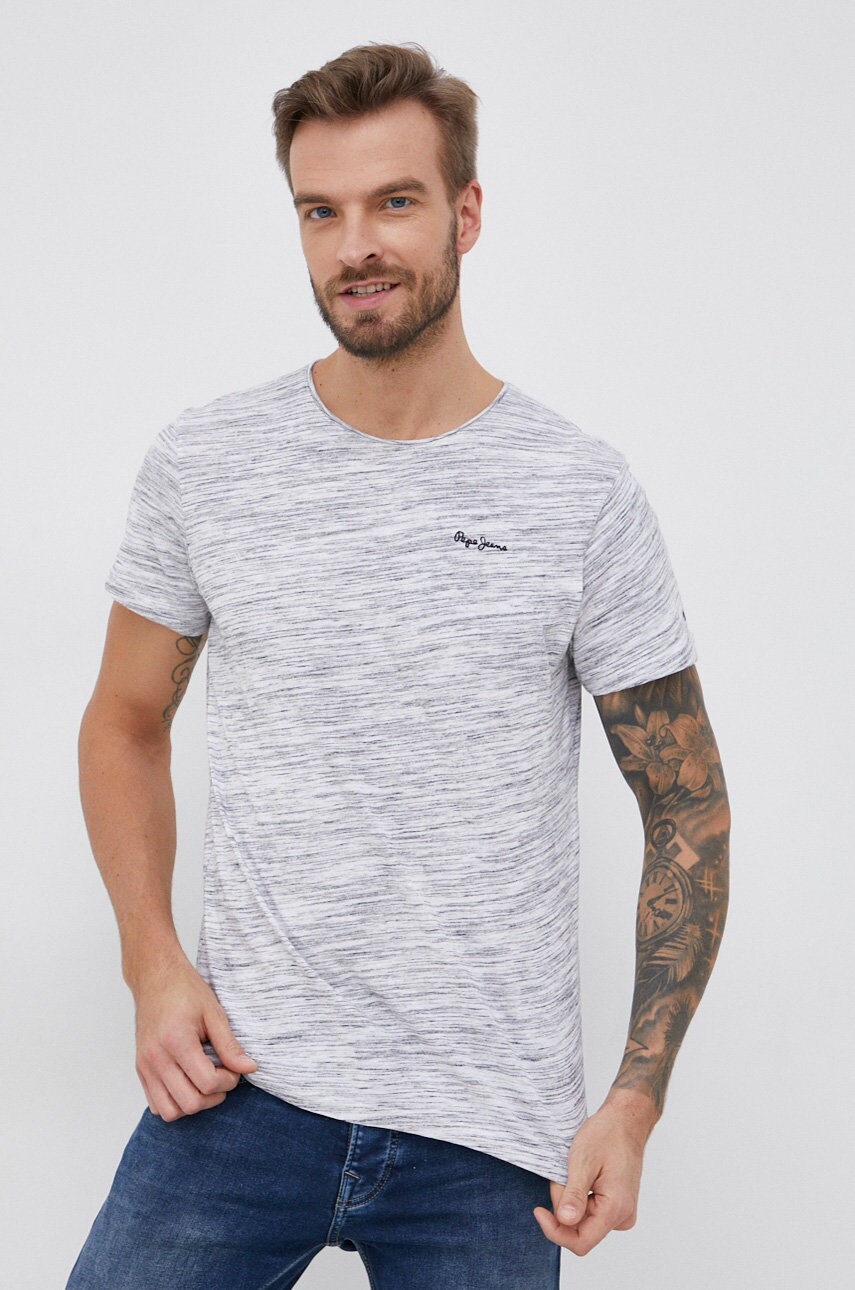 Pepe jeans tricou paul 4 culoarea gri, modelator