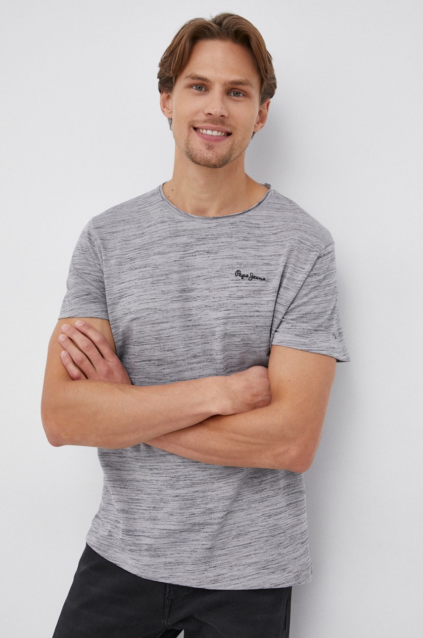 

Тениска Pepe Jeans Paul в сиво с десен, Сив