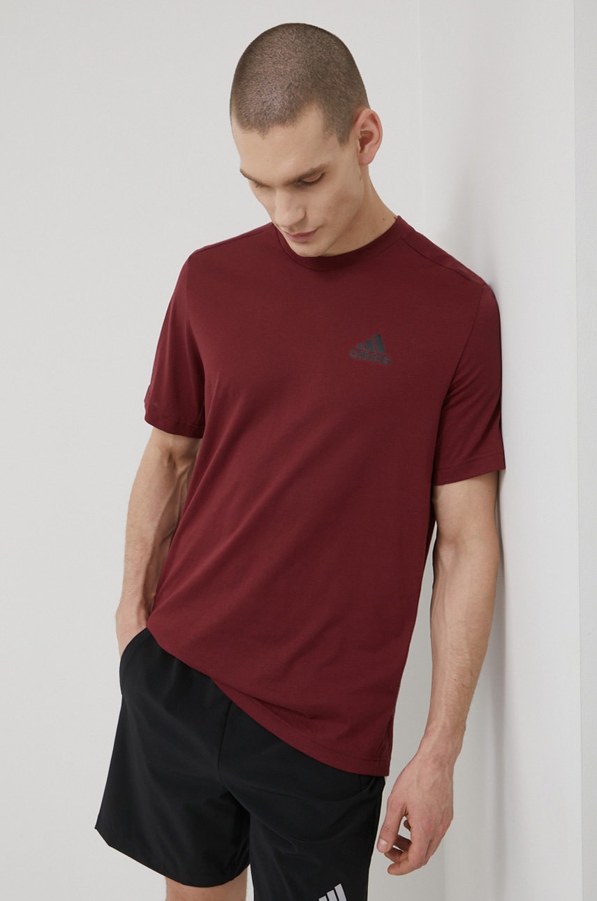 Adidas tricou de antrenament culoarea violet, neted