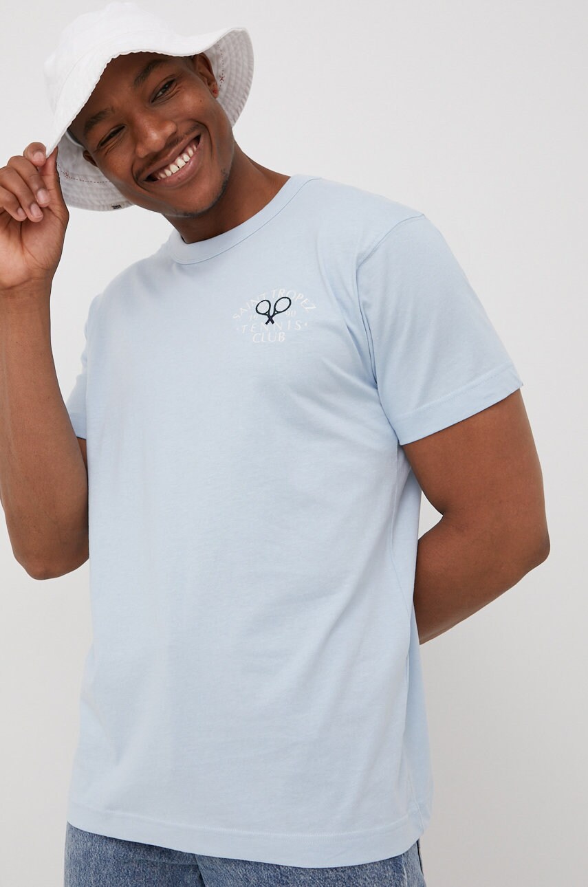 

Хлопковая футболка Jack & Jones цвет фиолетовый с аппликацией