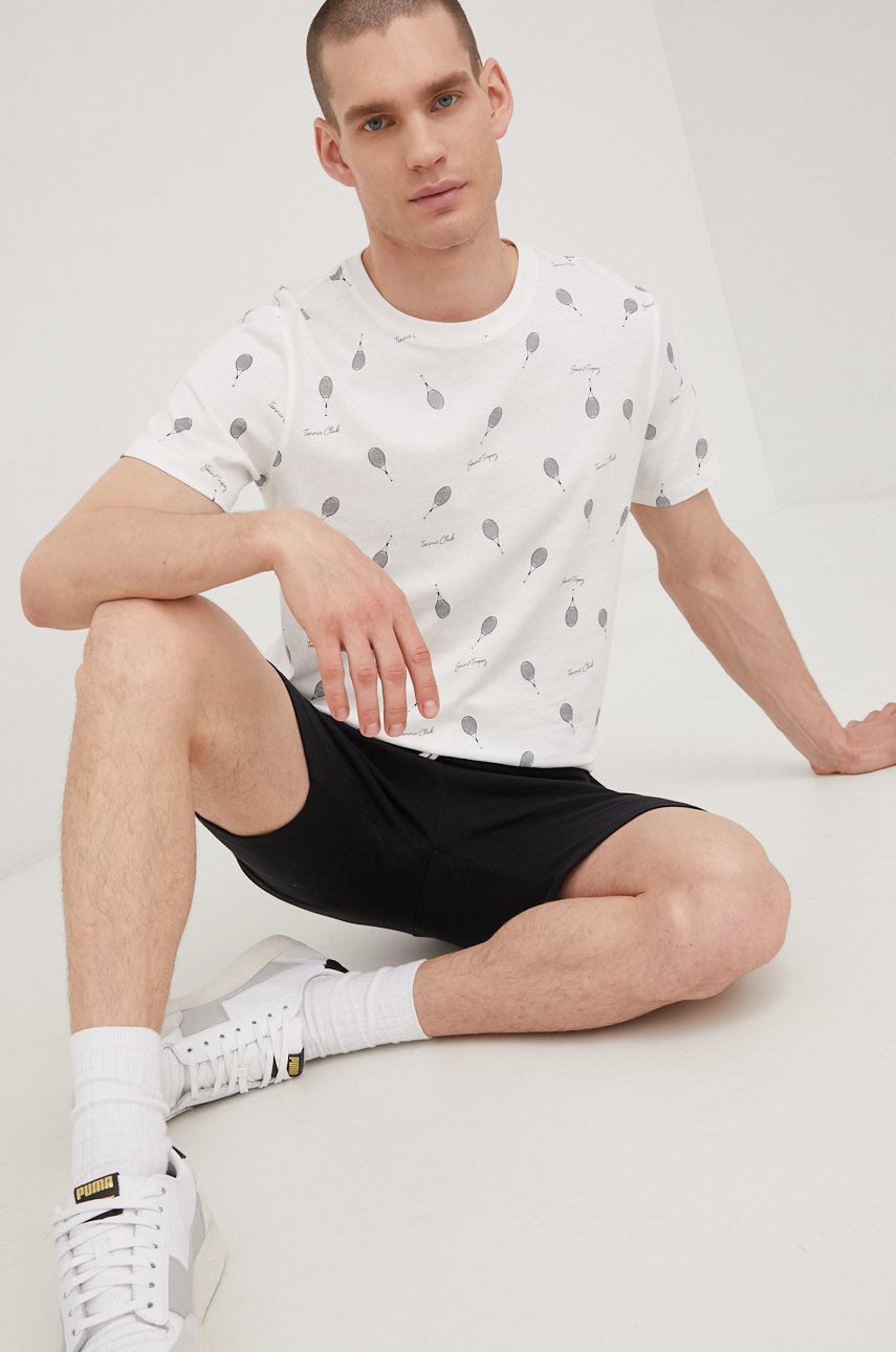 

Бавовняна футболка Jack & Jones колір білий з принтом
