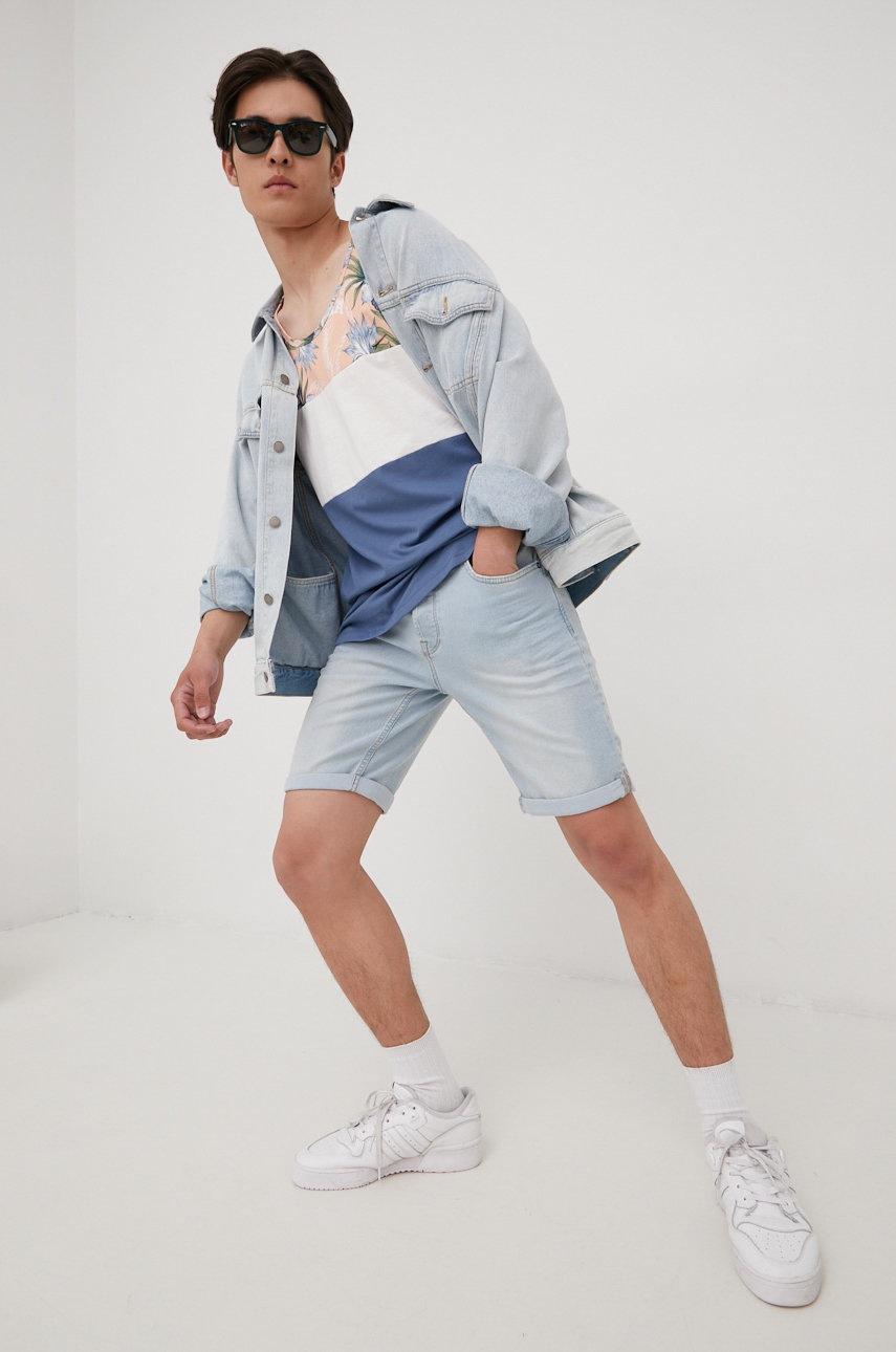 

Хлопковая футболка Jack & Jones цвет розовый