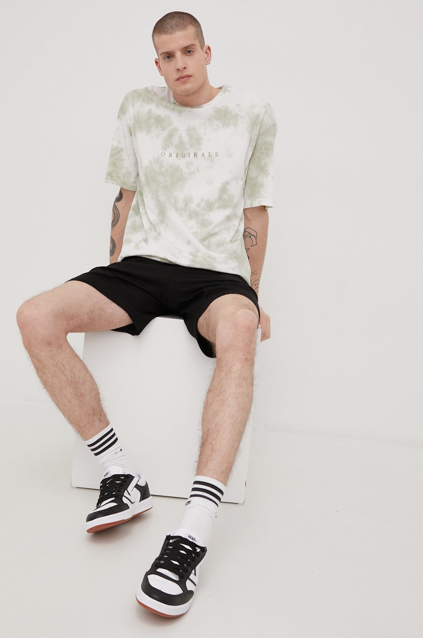 Jack & jones tricou din bumbac culoarea verde, modelator