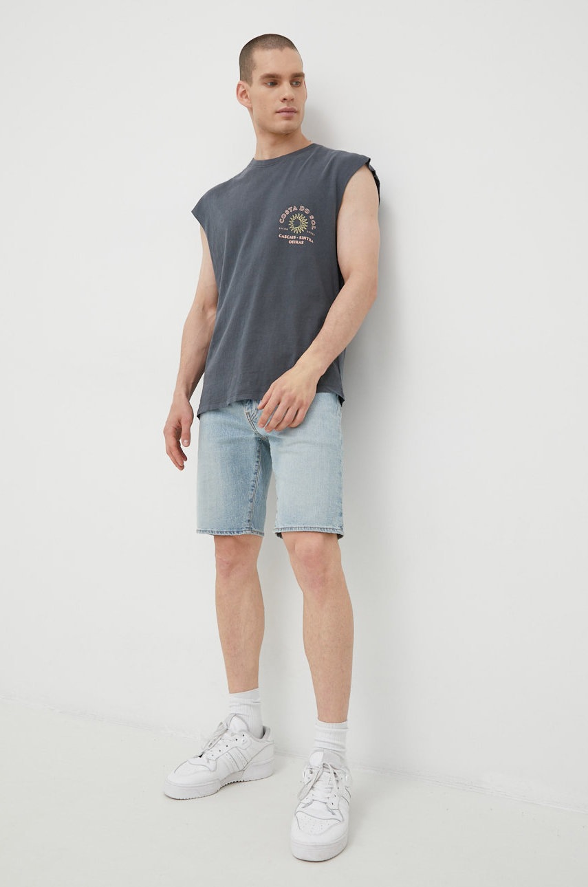 

Бавовняна футболка Jack & Jones колір сірий з принтом