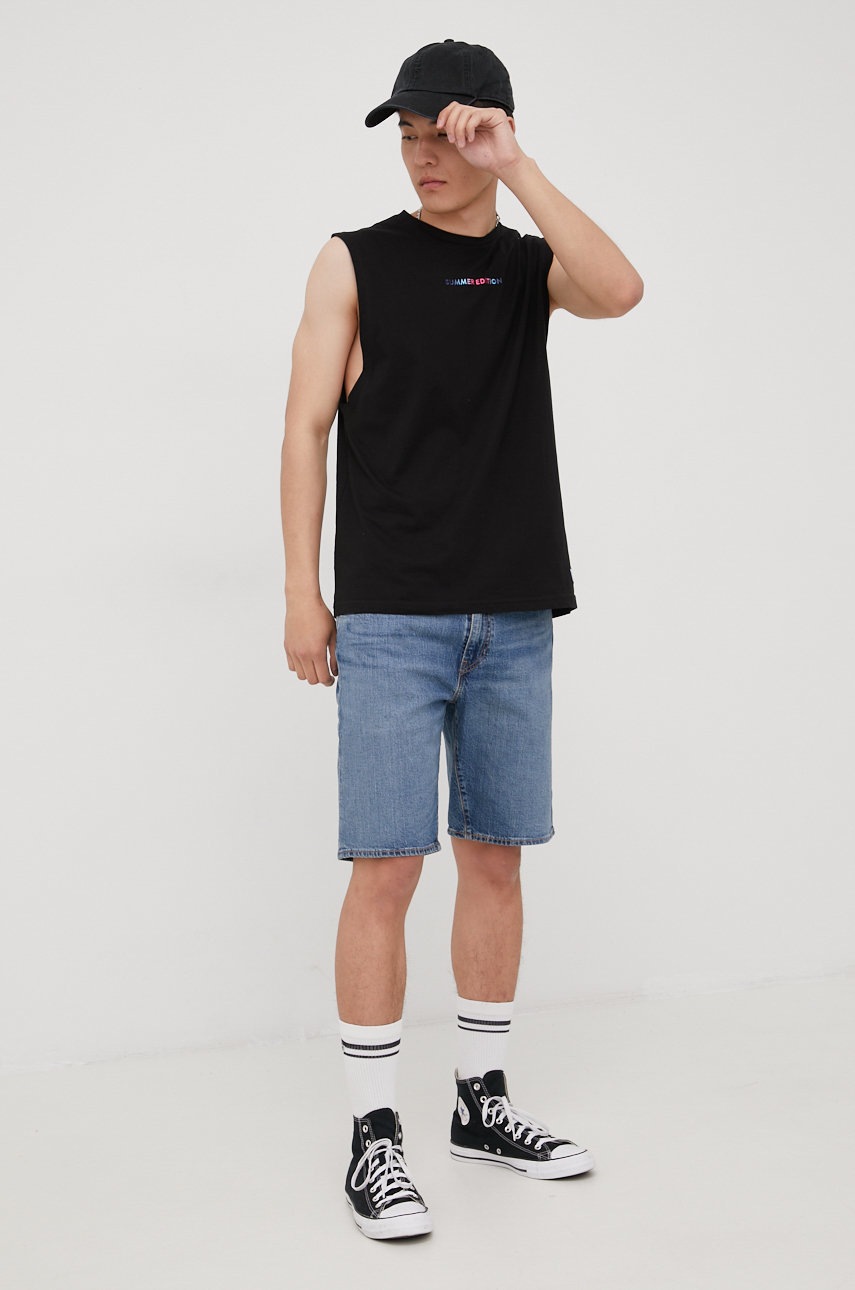 

Хлопковая футболка Jack & Jones цвет чёрный