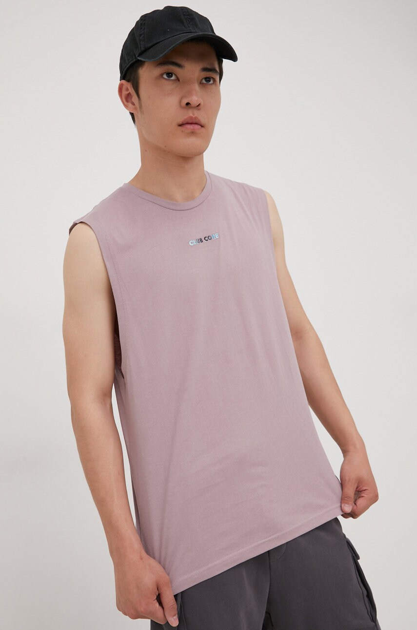 

Хлопковая футболка Jack & Jones цвет фиолетовый