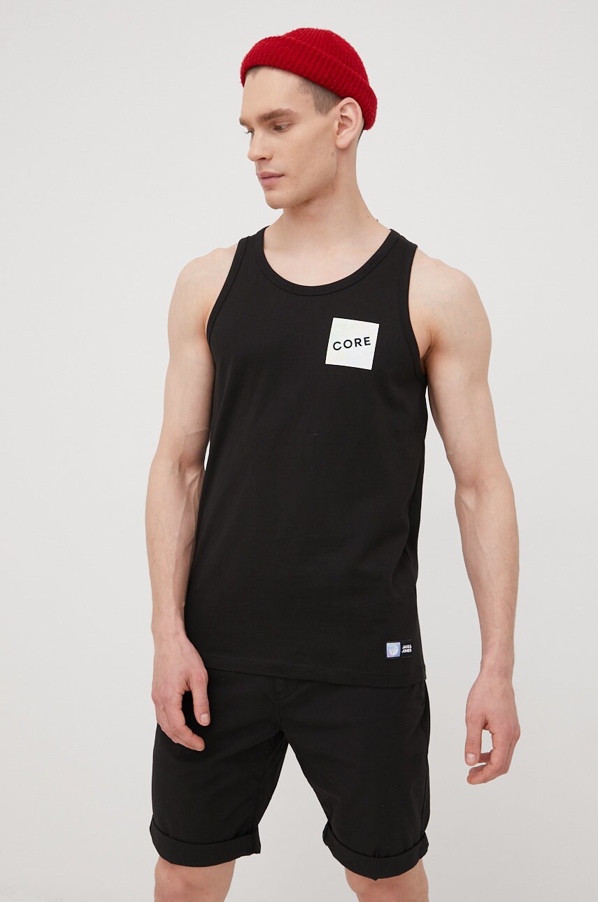 Jack & jones tricou din bumbac culoarea negru