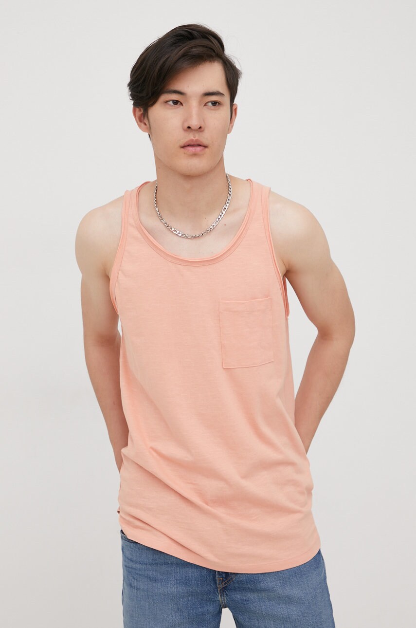 

Хлопковая футболка Jack & Jones цвет розовый