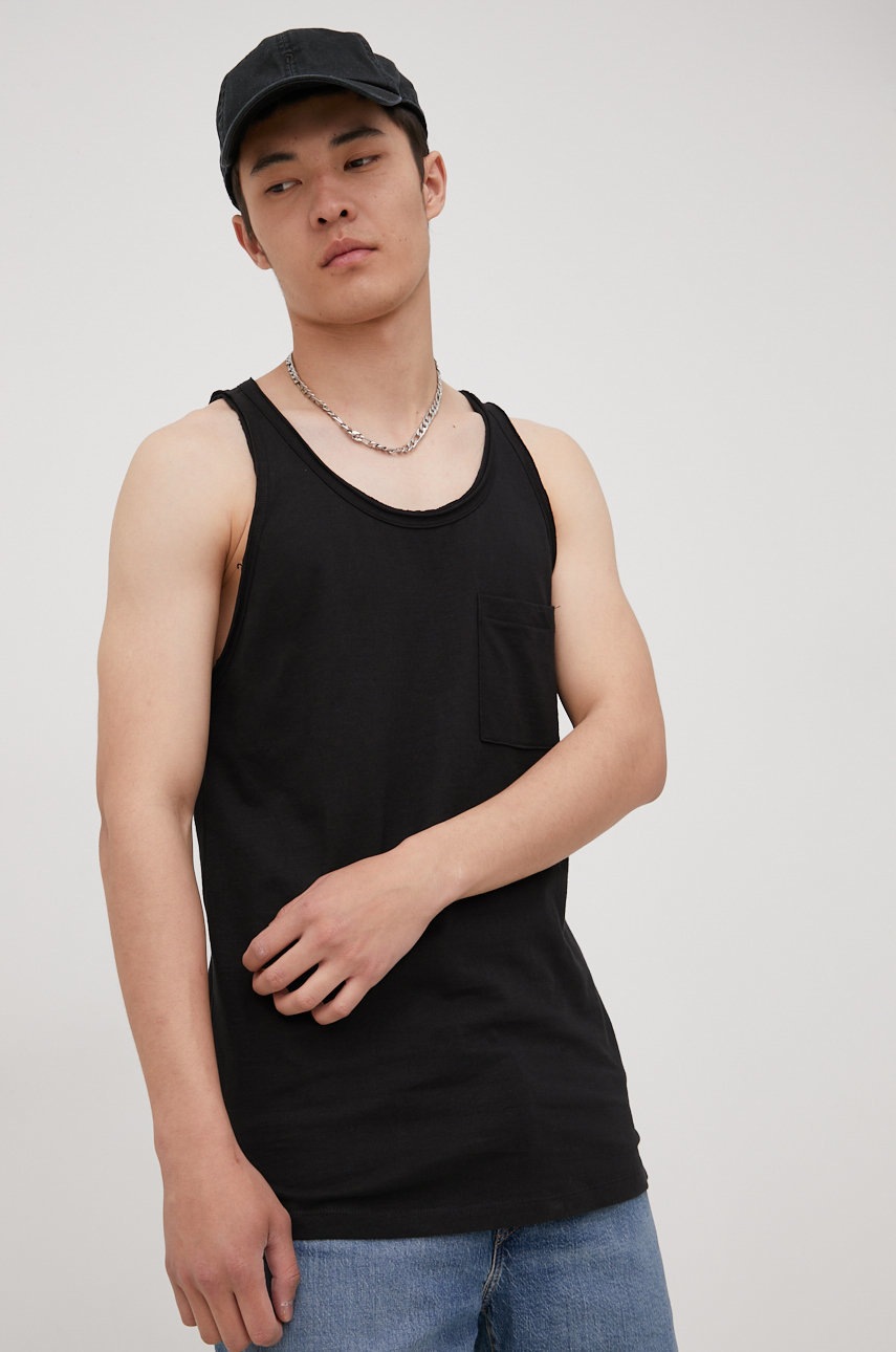 

Памучна тениска Jack & Jones в черно, Черен