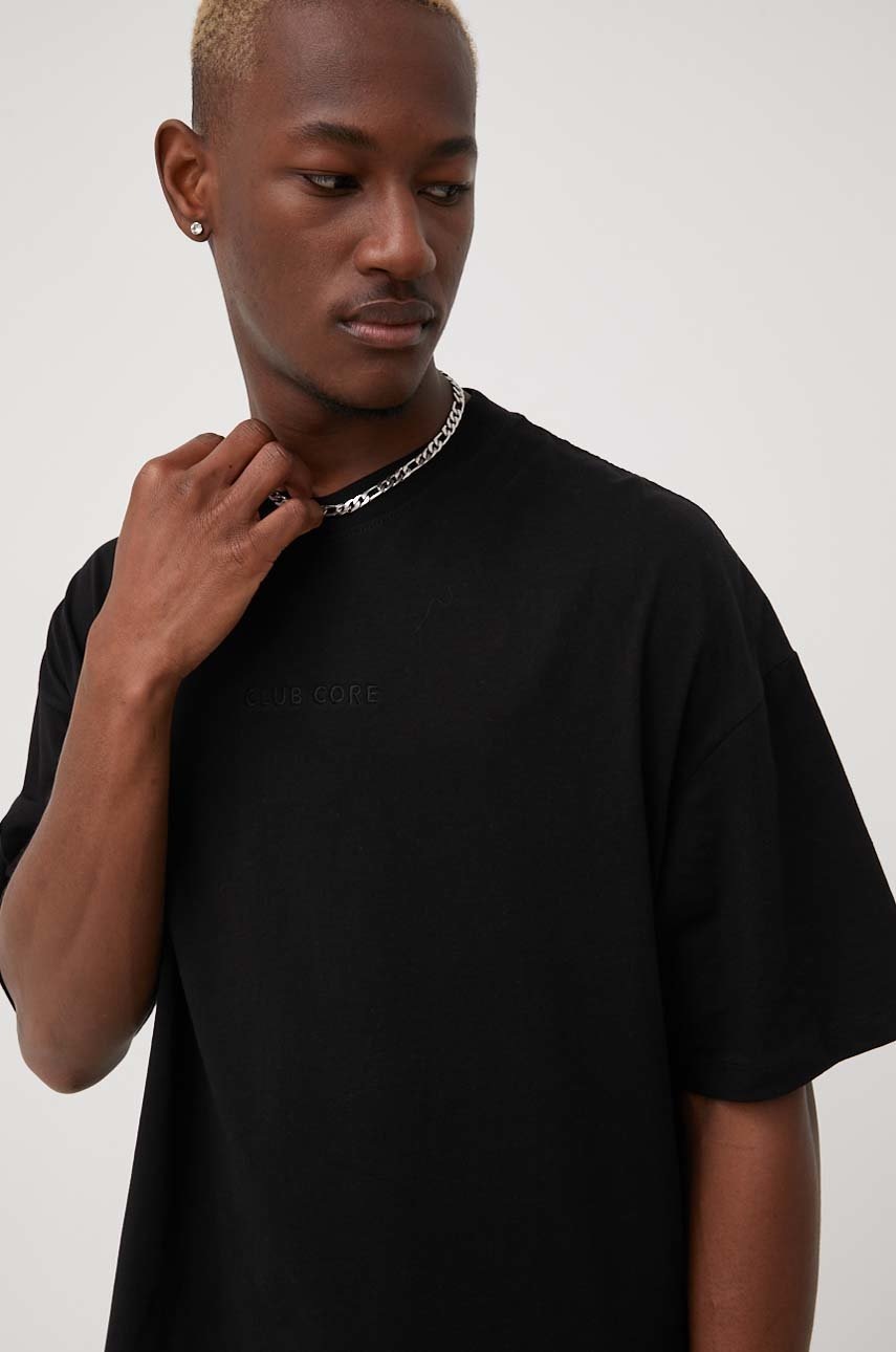 

Памучна тениска Jack & Jones в черно с изчистен дизайн, Черен
