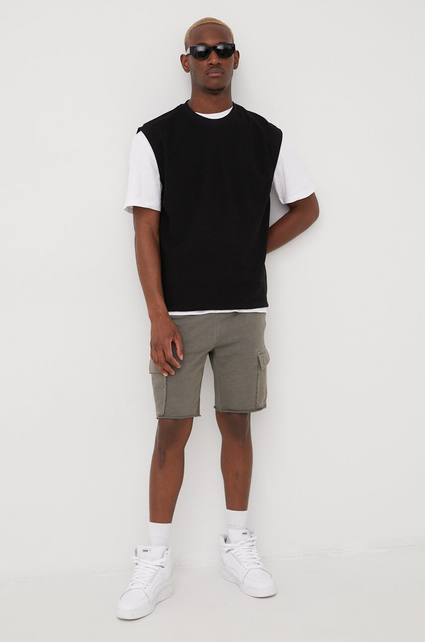 

Хлопковая футболка Jack & Jones цвет белый однотонный