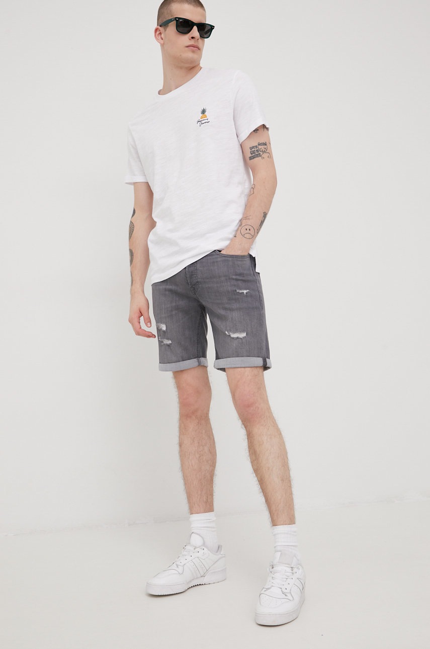 

Хлопковая футболка Premium by Jack&Jones цвет белый с аппликацией