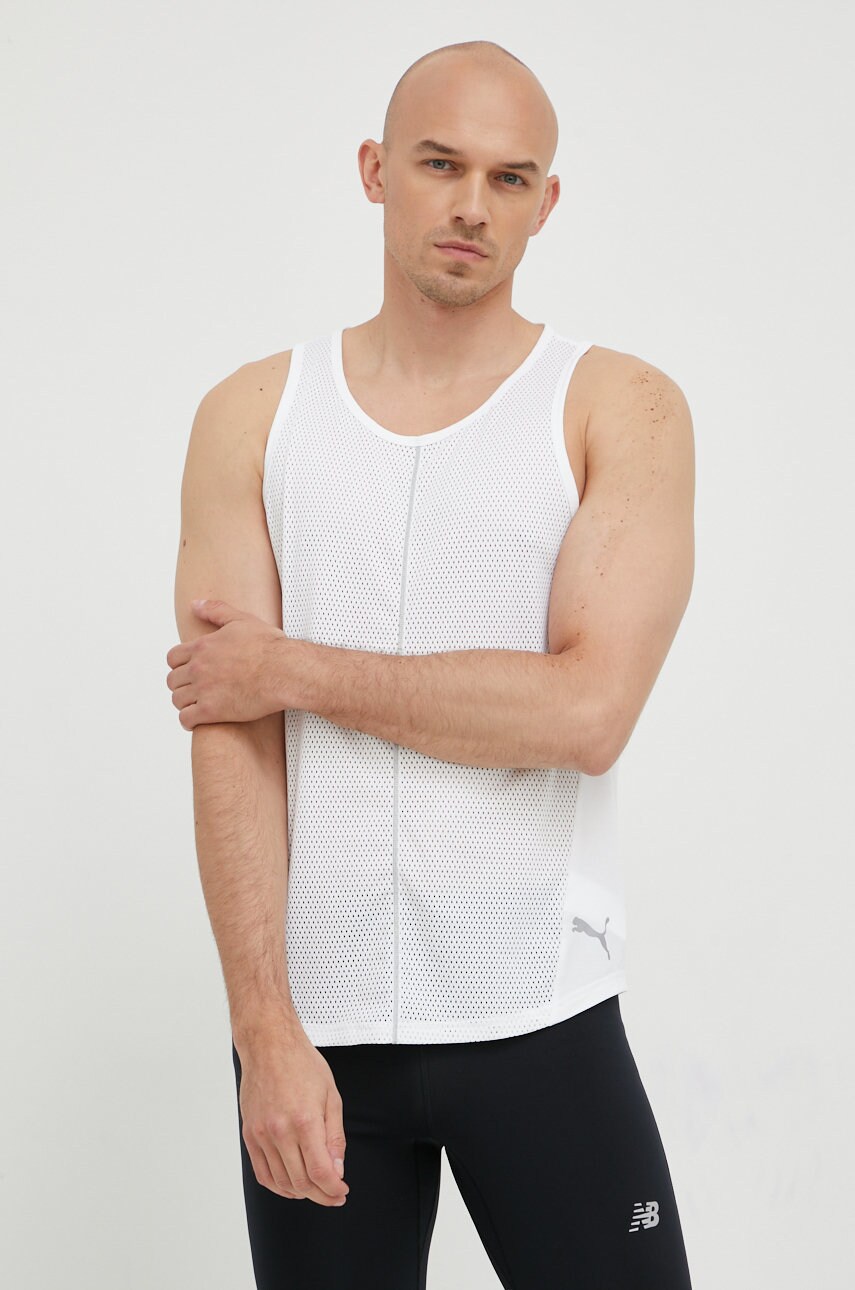 Puma tricou de alergare cloudspun singlet culoarea alb