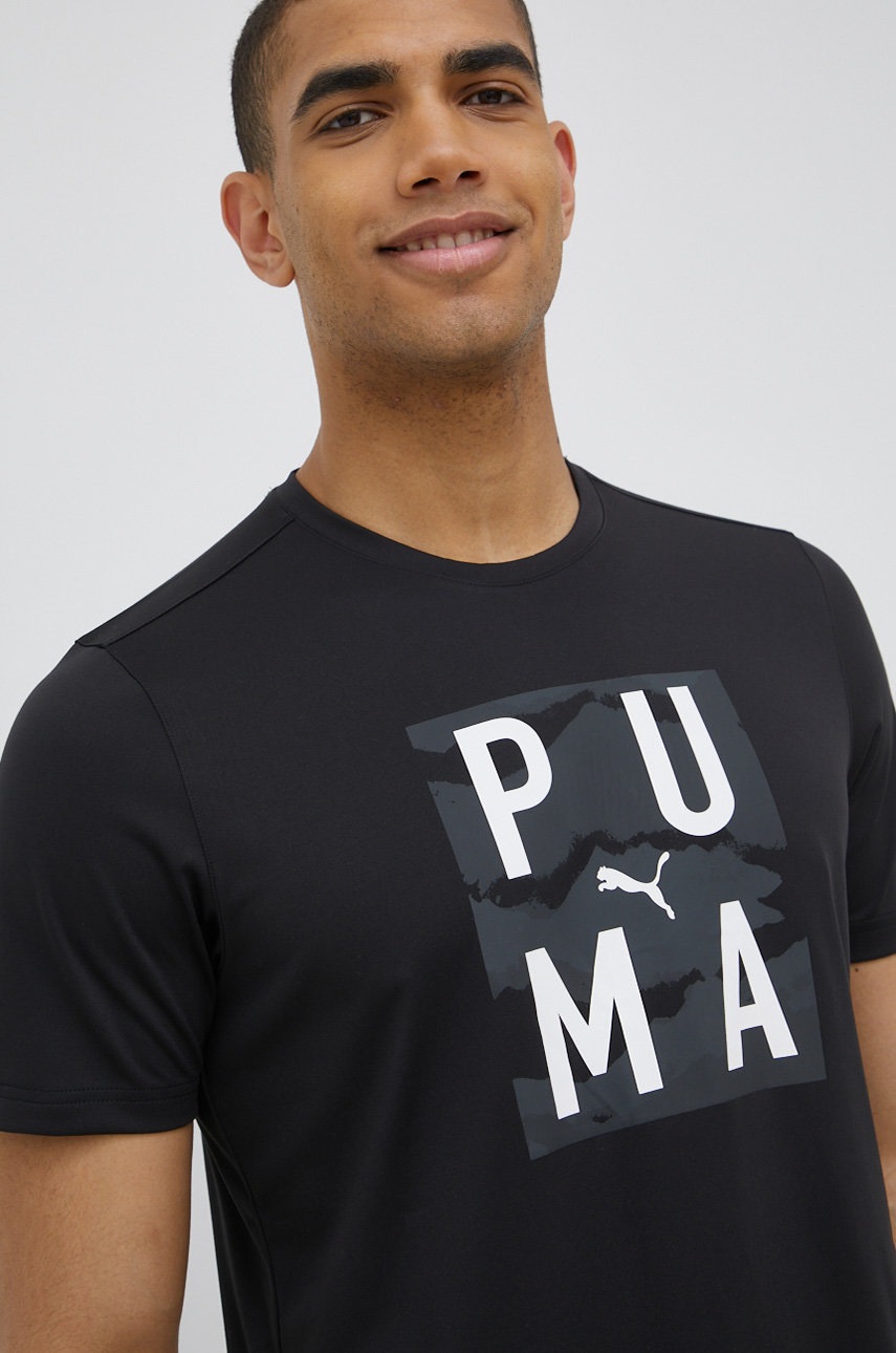 

Футболка для тренинга Puma 521542 цвет чёрный с принтом