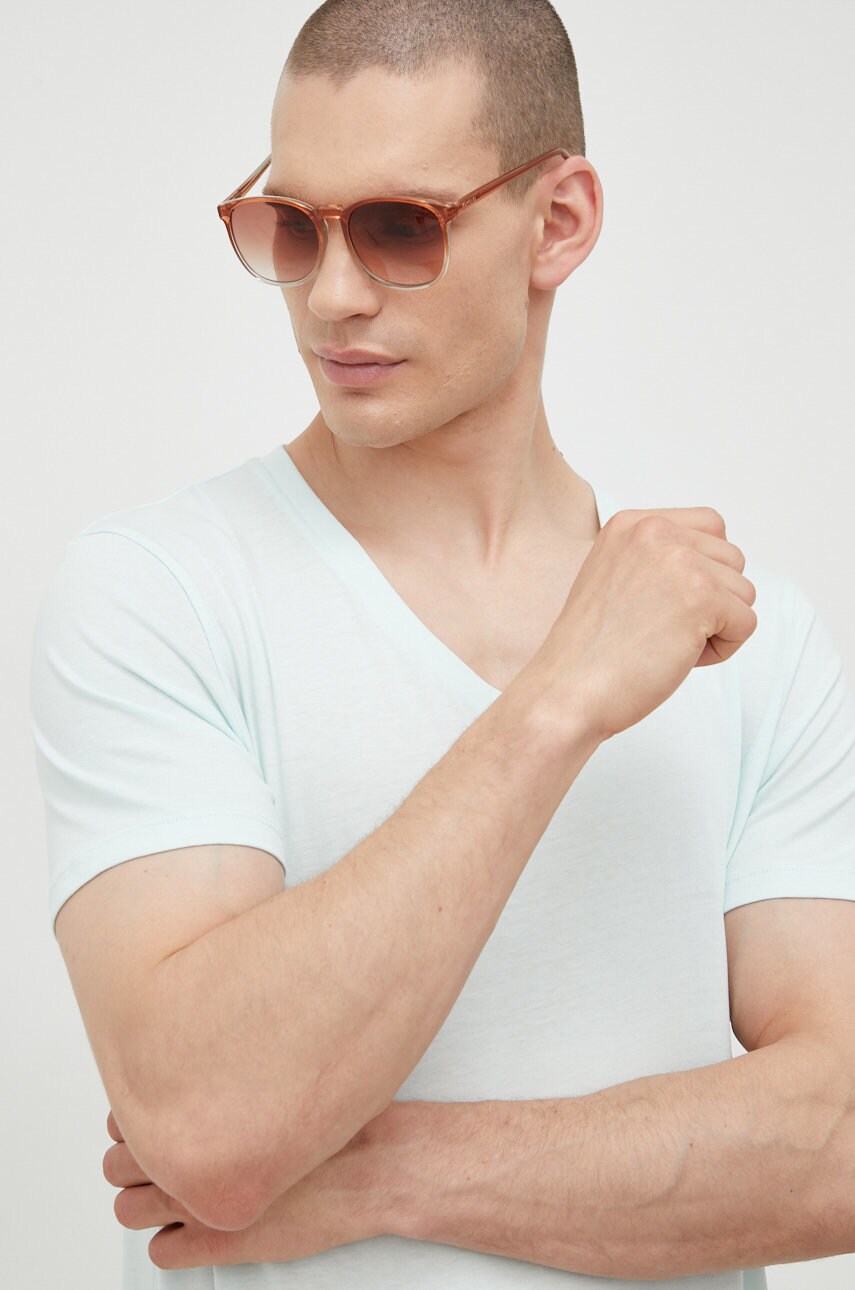 Tom tailor tricou din bumbac culoarea turcoaz, neted