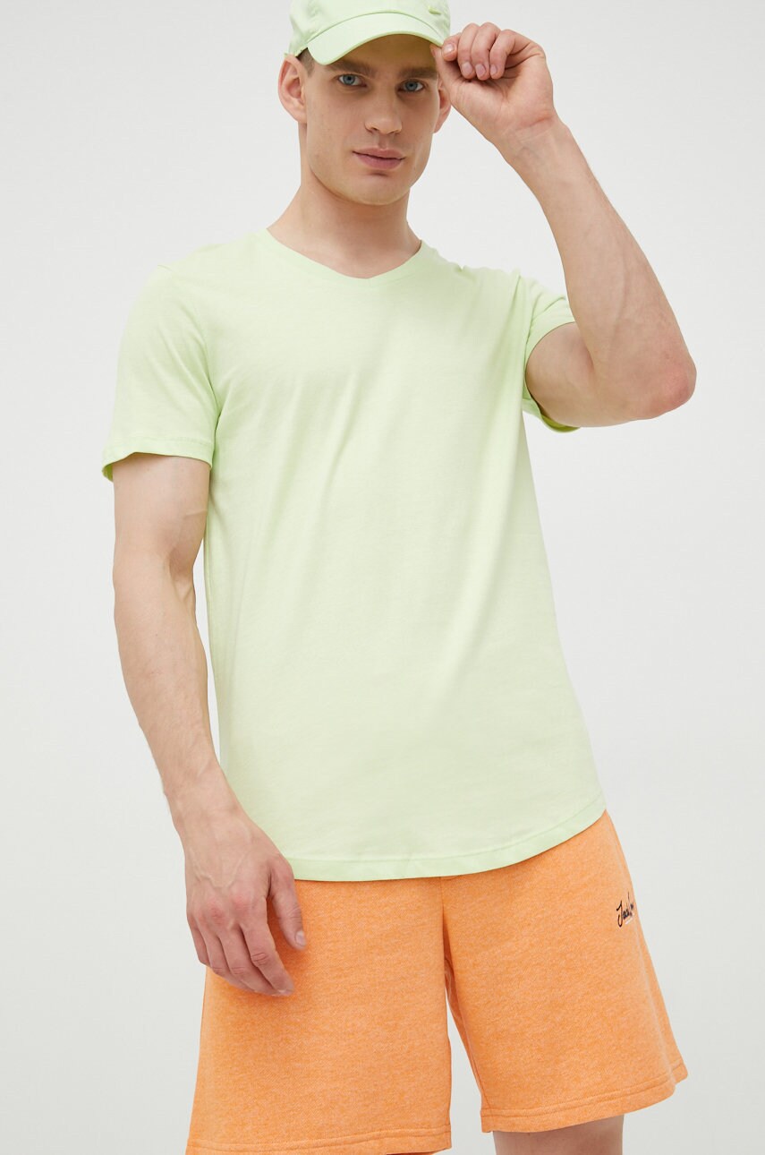 Tom tailor tricou din bumbac culoarea verde, neted