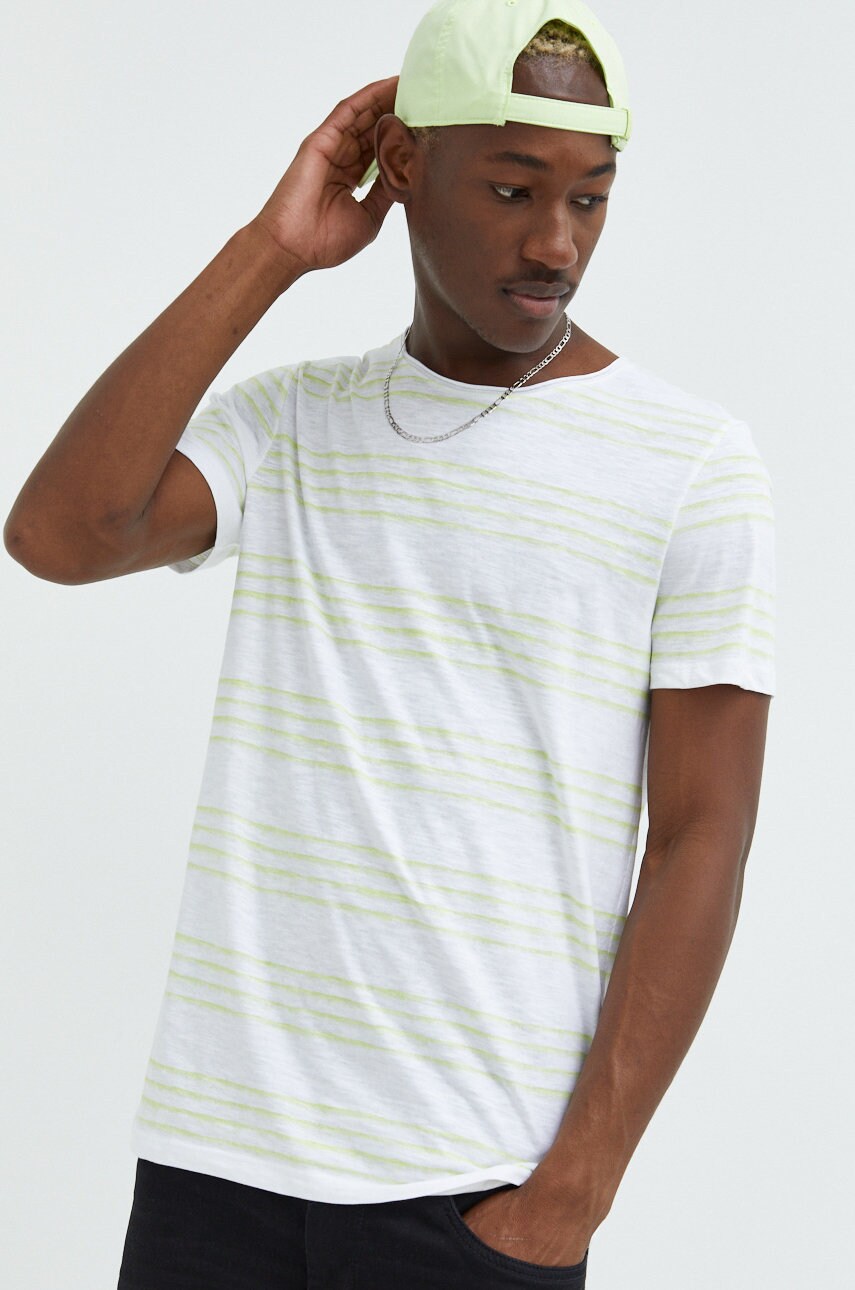 Tom tailor tricou din bumbac culoarea turcoaz, modelator