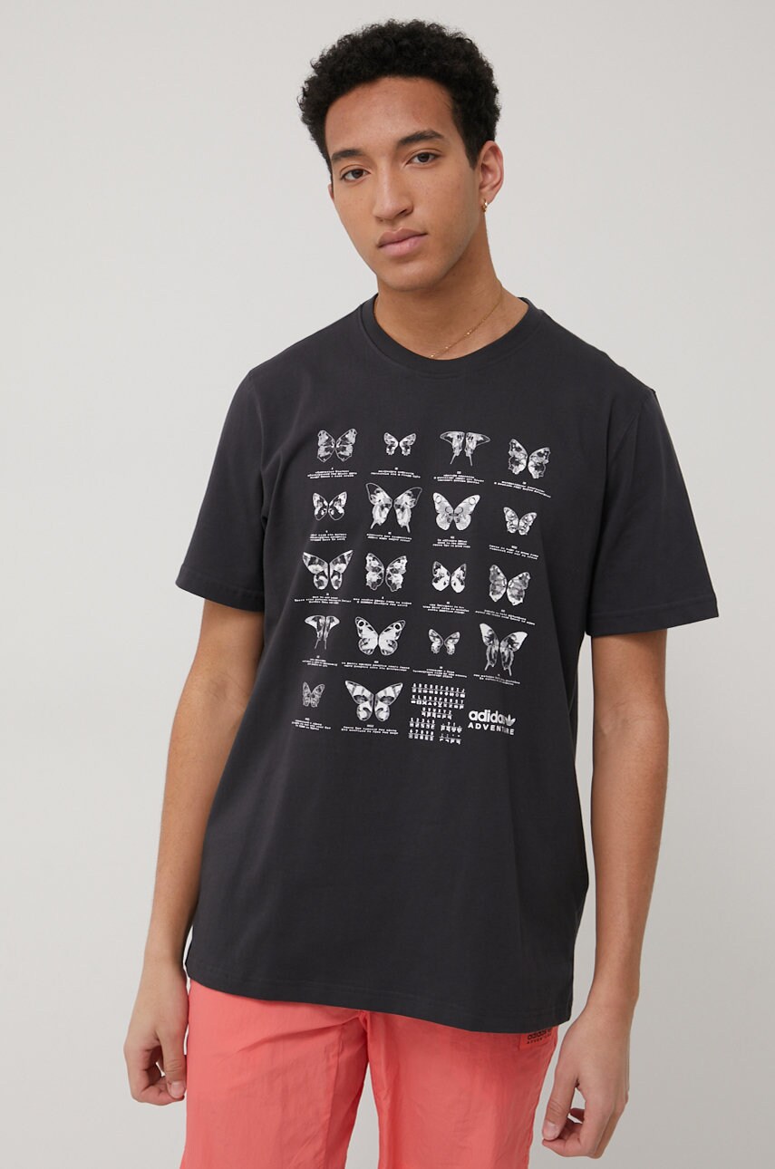 Adidas originals tricou din bumbac hf4802 culoarea gri, cu imprimeu
