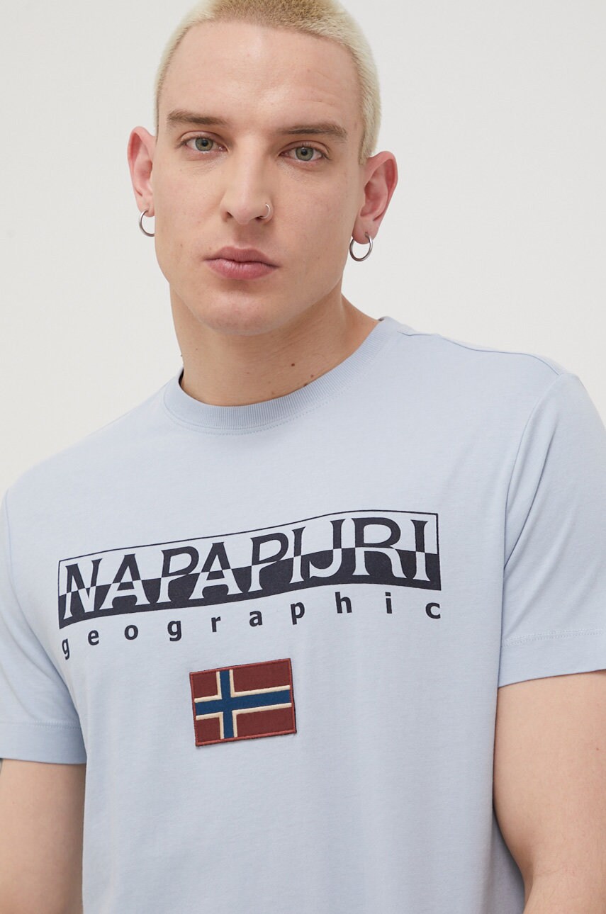

Хлопковая футболка Napapijri с аппликацией