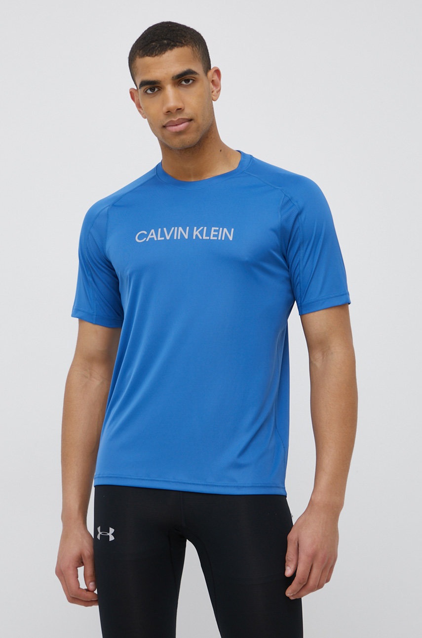 

Тениска за трениране Calvin Klein Performance Ck Essentials с принт, Син