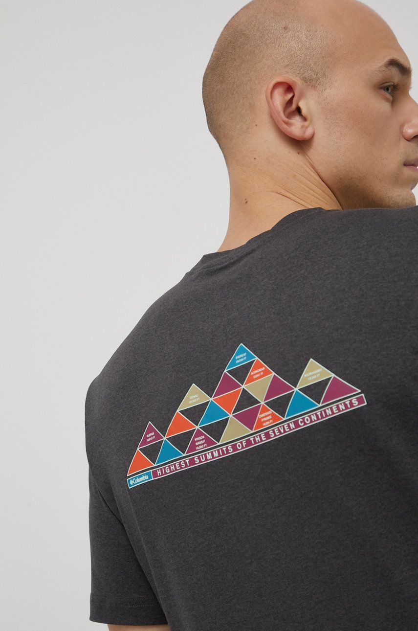Columbia tricou sport Tech Trail Graphic culoarea negru, cu imprimeu