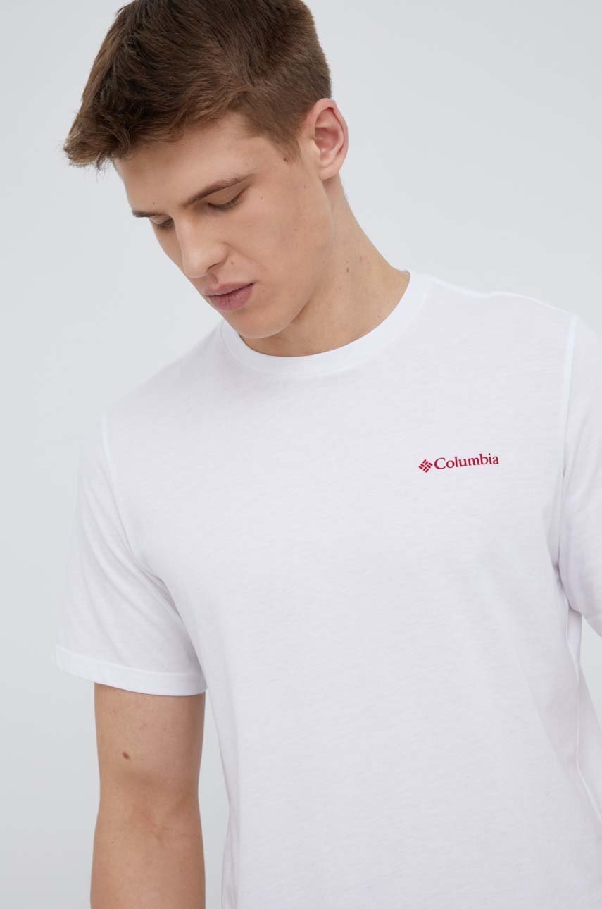 

Тениска Columbia в бяло с принт, Бял
