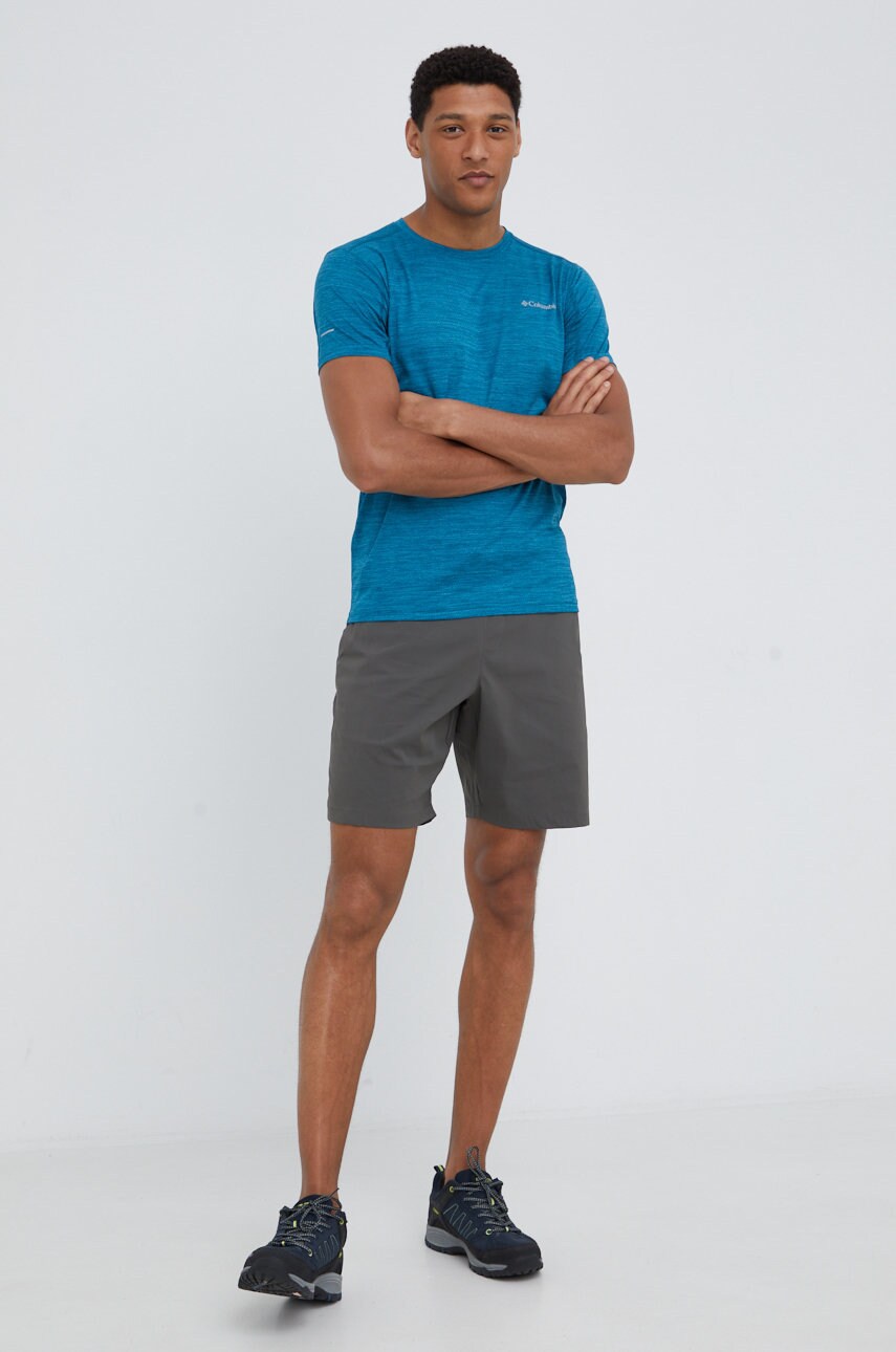 

Спортивна футболка Columbia Alpine Chill Zero колір бірюзовий меланж
