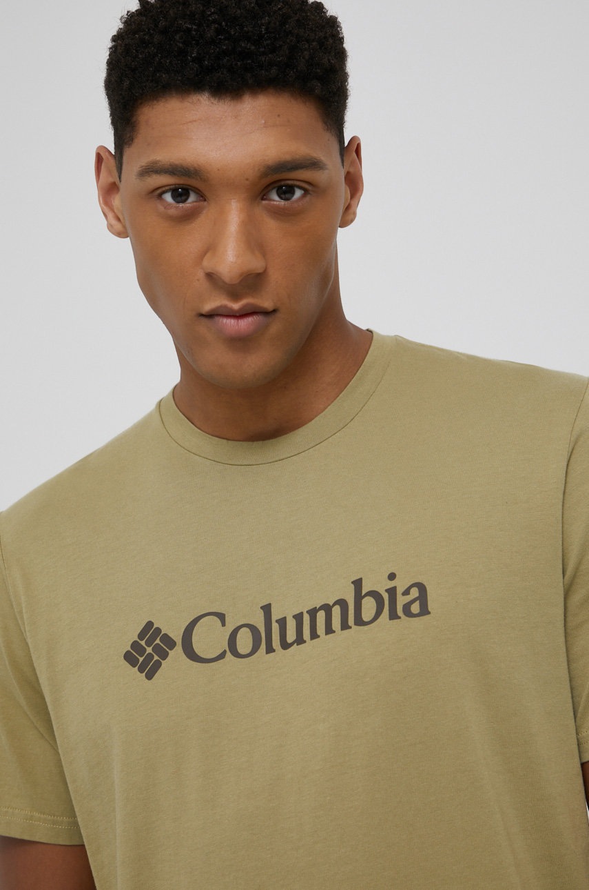 

Памучна тениска Columbia в зелено с принт, Зелен