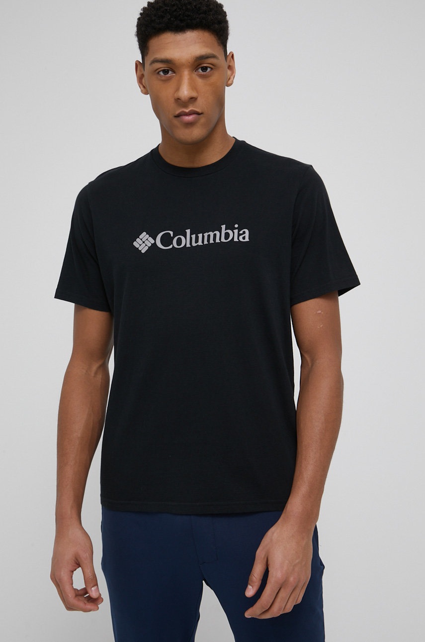 

Хлопковая футболка Columbia цвет чёрный с принтом