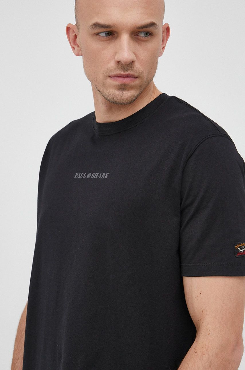 Poze Paul&Shark tricou din bumbac culoarea negru, cu imprimeu answear.ro 