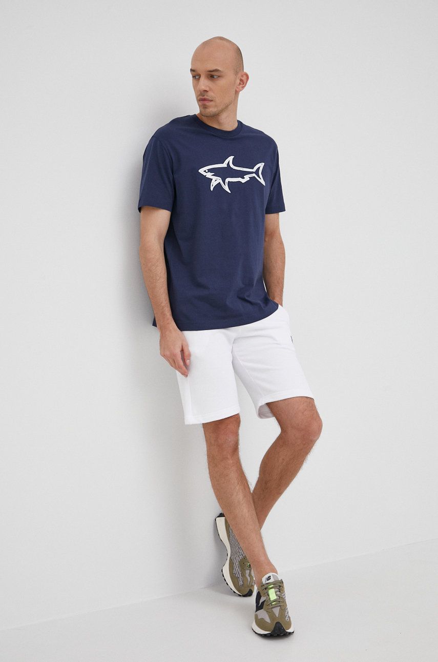 Paul&Shark T-shirt bawełniany kolor granatowy z aplikacją
