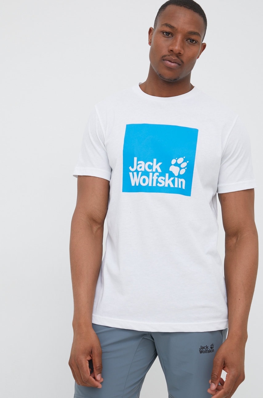 

Футболка Jack Wolfskin чоловічий колір білий з принтом