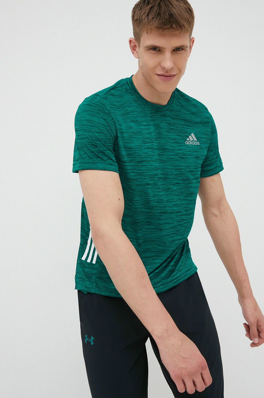 

Тениска за трениране adidas Performance HC3332 в зелено меланж на, Зелен