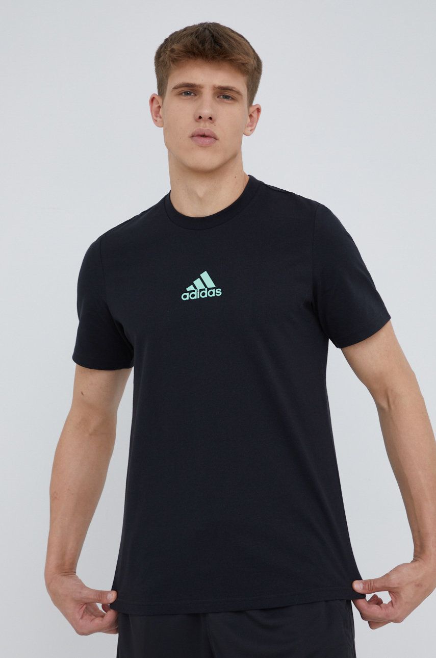adidas Performance t-shirt bawełniany HE2339 kolor czarny z nadrukiem