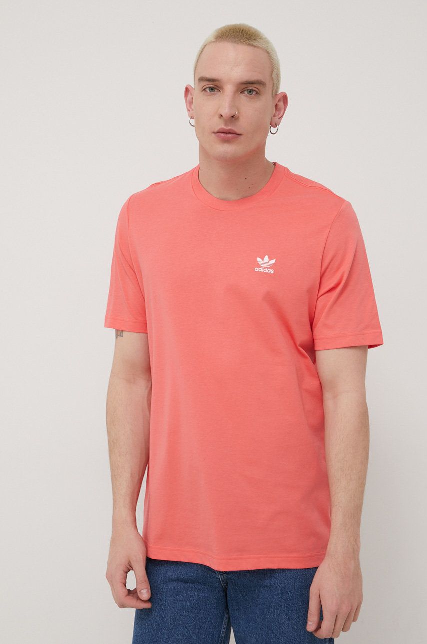 adidas Originals t-shirt bawełniany Adicolor kolor pomarańczowy gładki