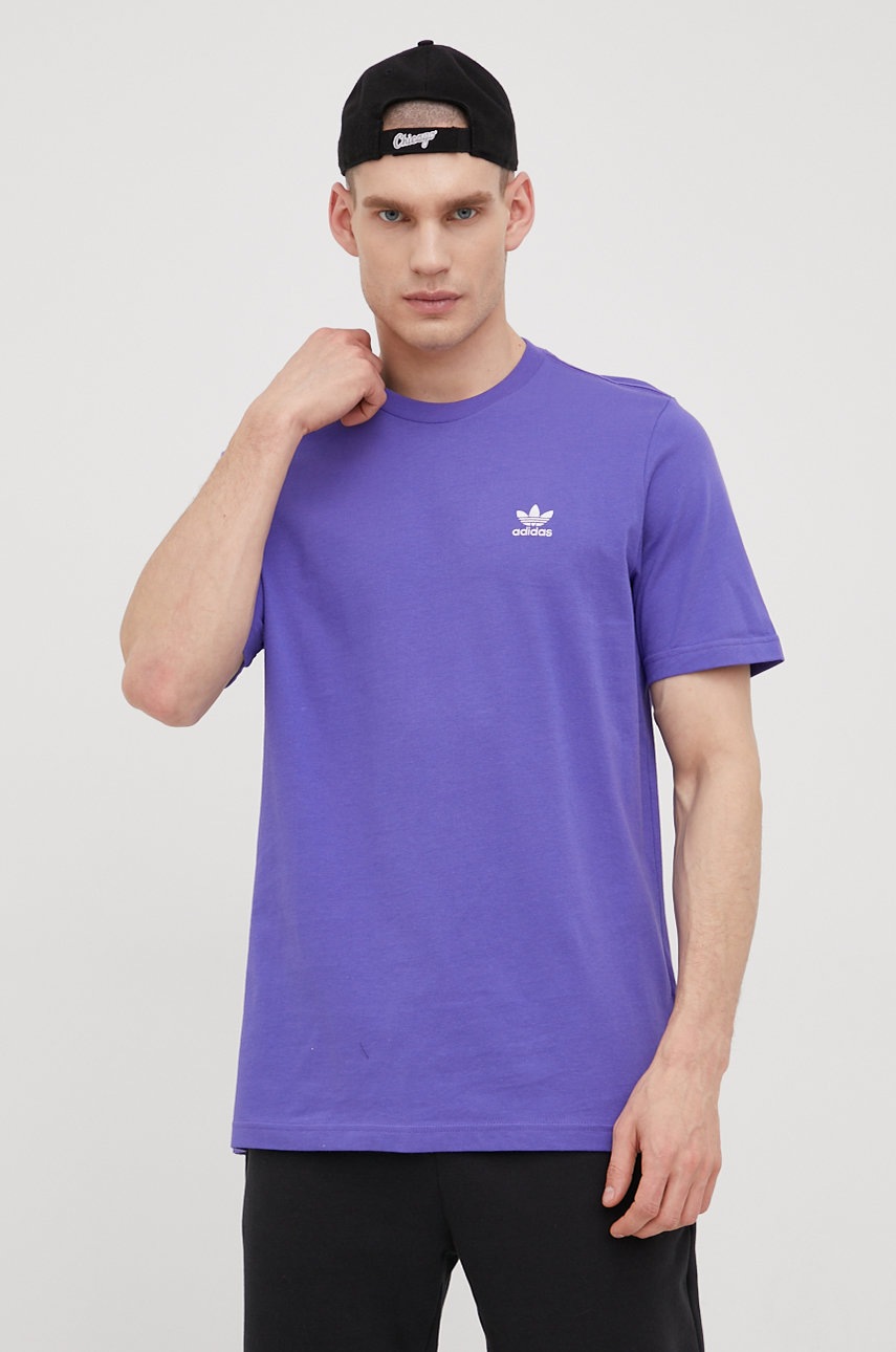 

Памучна тениска adidas Originals Adicolor HE9446 в лилаво с изчистен дизайн, Виолетов